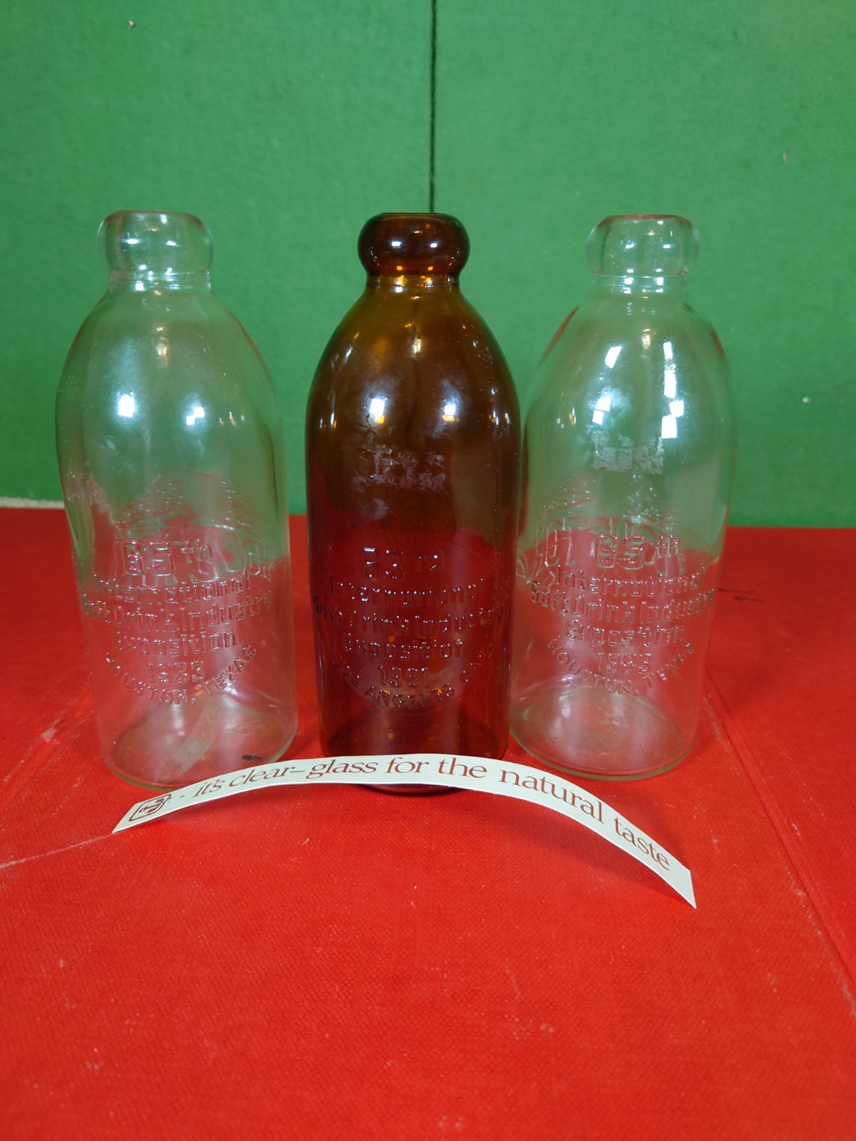 Vintage 1981 Houston International Soft Drink Industry Exposition Glass Bottles 