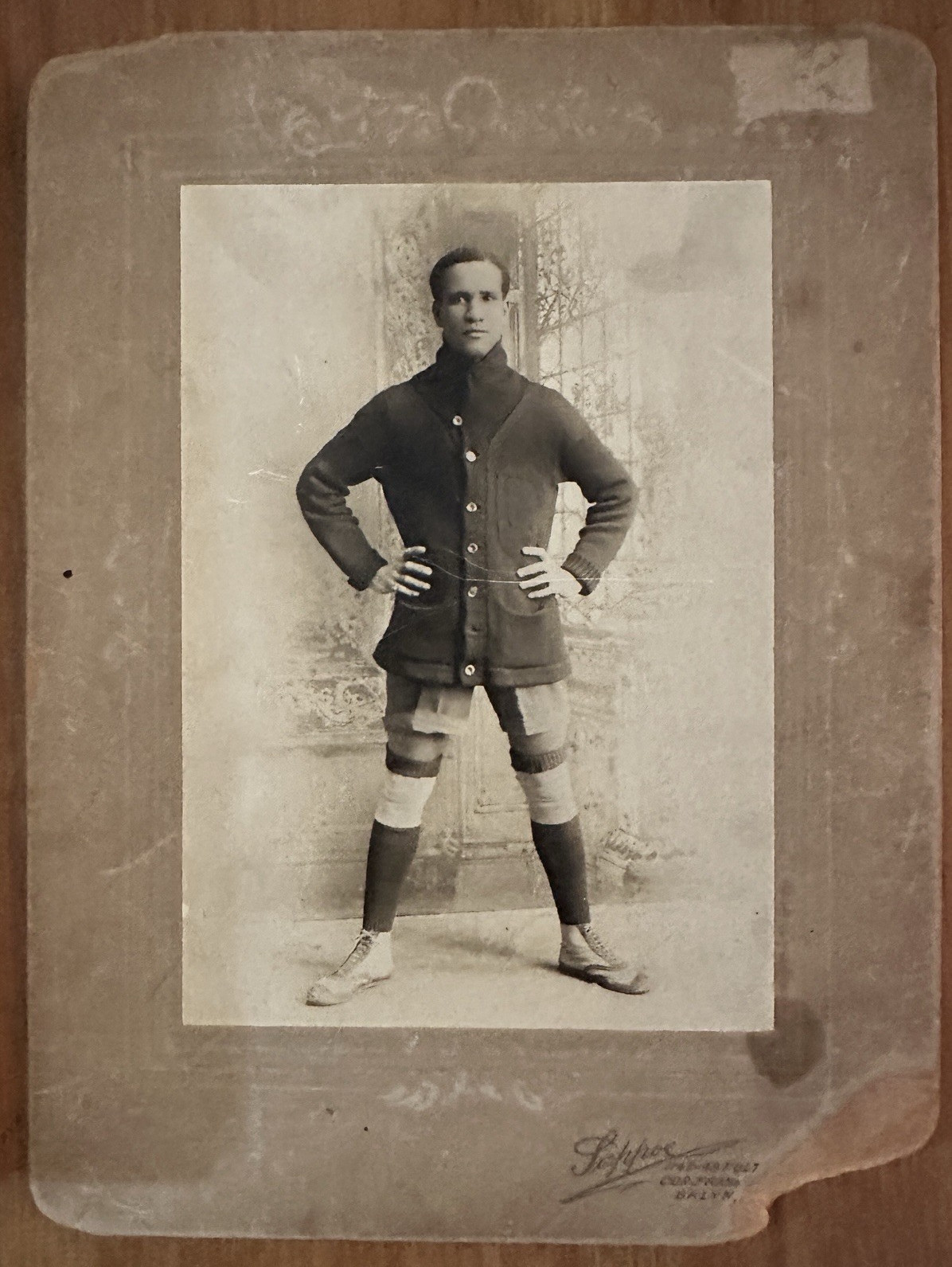 Rare Black Americana Football Cabinet Photo Antique African American History