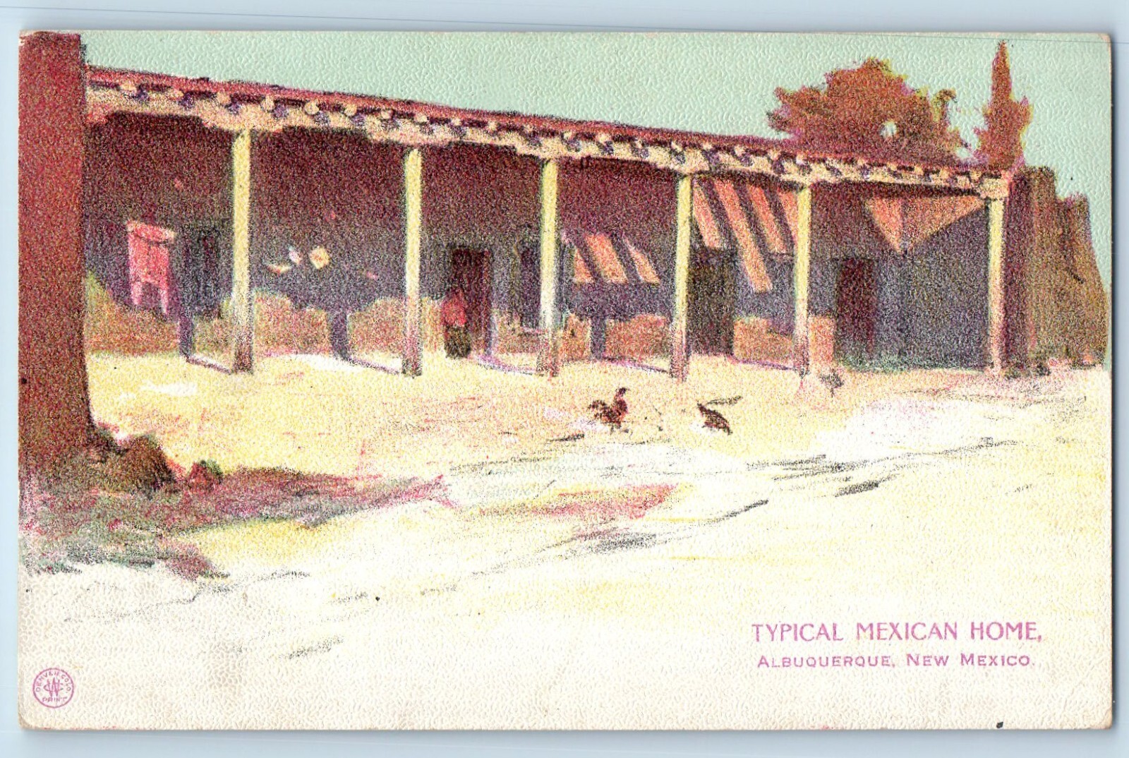 c1910 Albuquerque New Mexico Postcard Typical Mexican Home Building Unposted