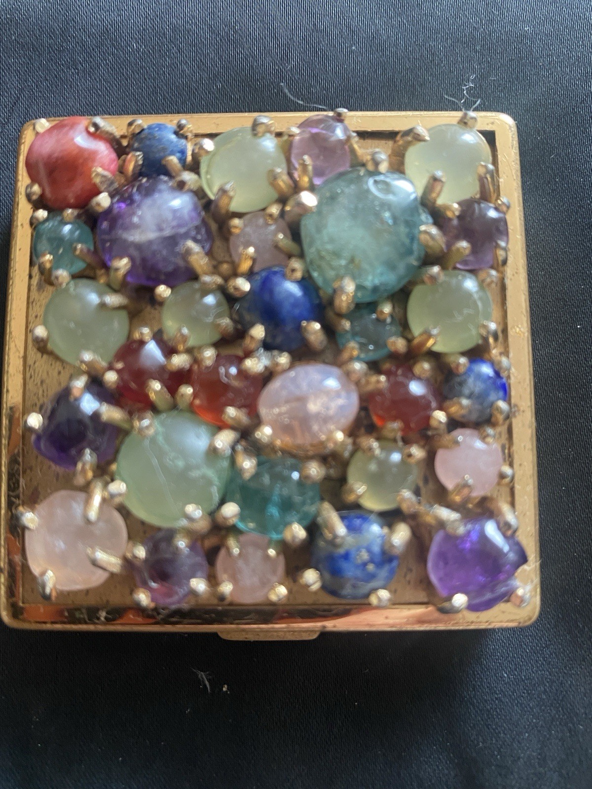 Vintage Ciner Jewel Top Square Compact Vintage Ciner Jewel Top Square Compact