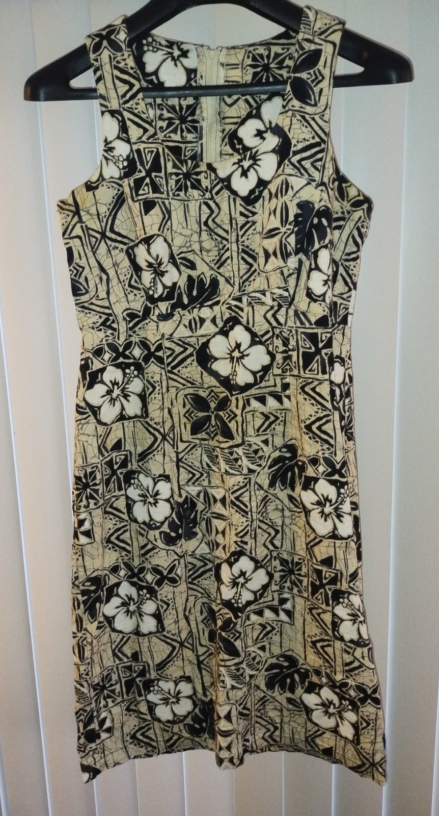 RARE Vtg 60s Hawaiian Dress MCM SOFT Cotton Barkcloth Luau Hawaii Sundress