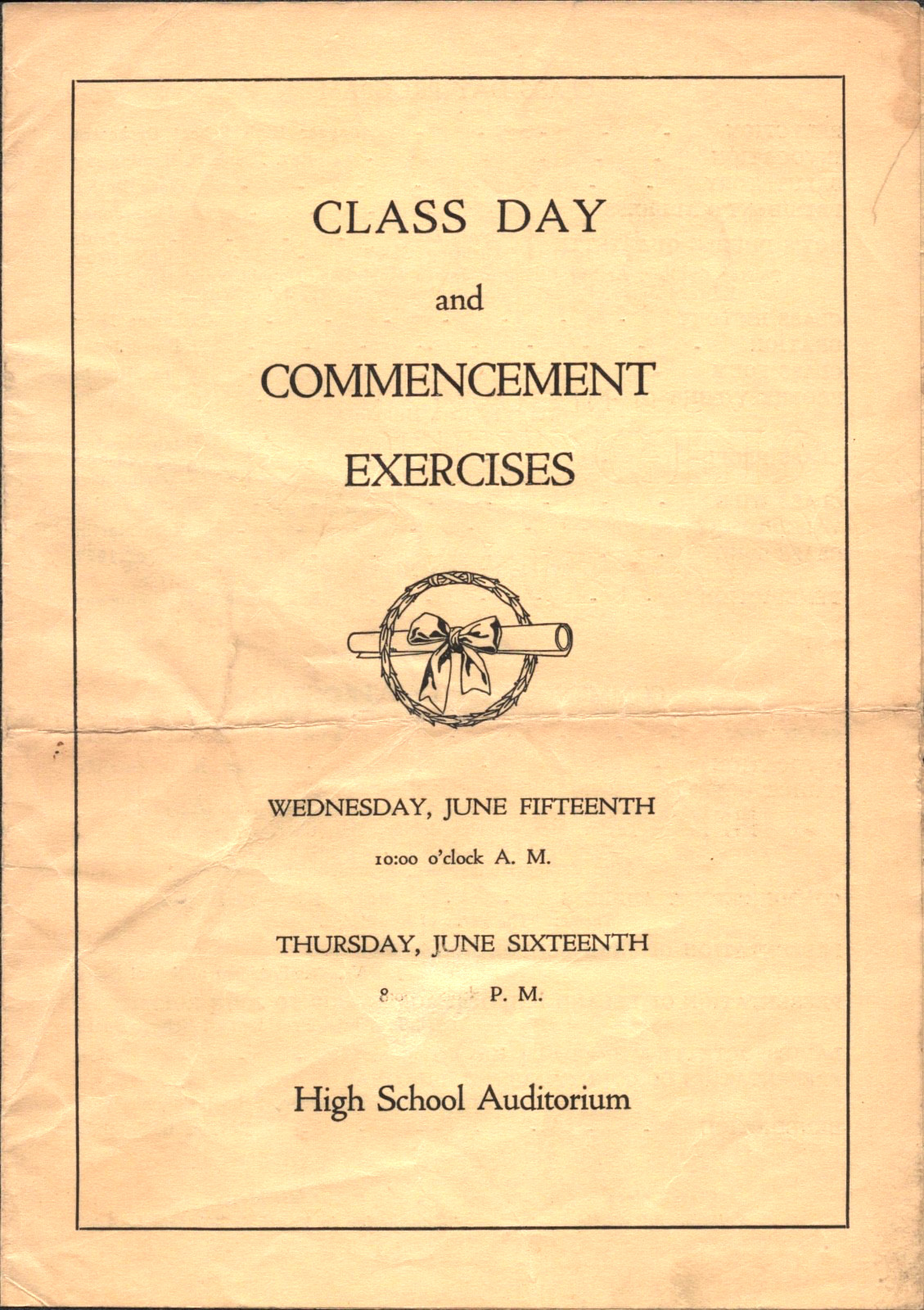 1927 LAPEER HIGH SCHOOL vintage graduation commencement program LAPEER, MICHIGAN