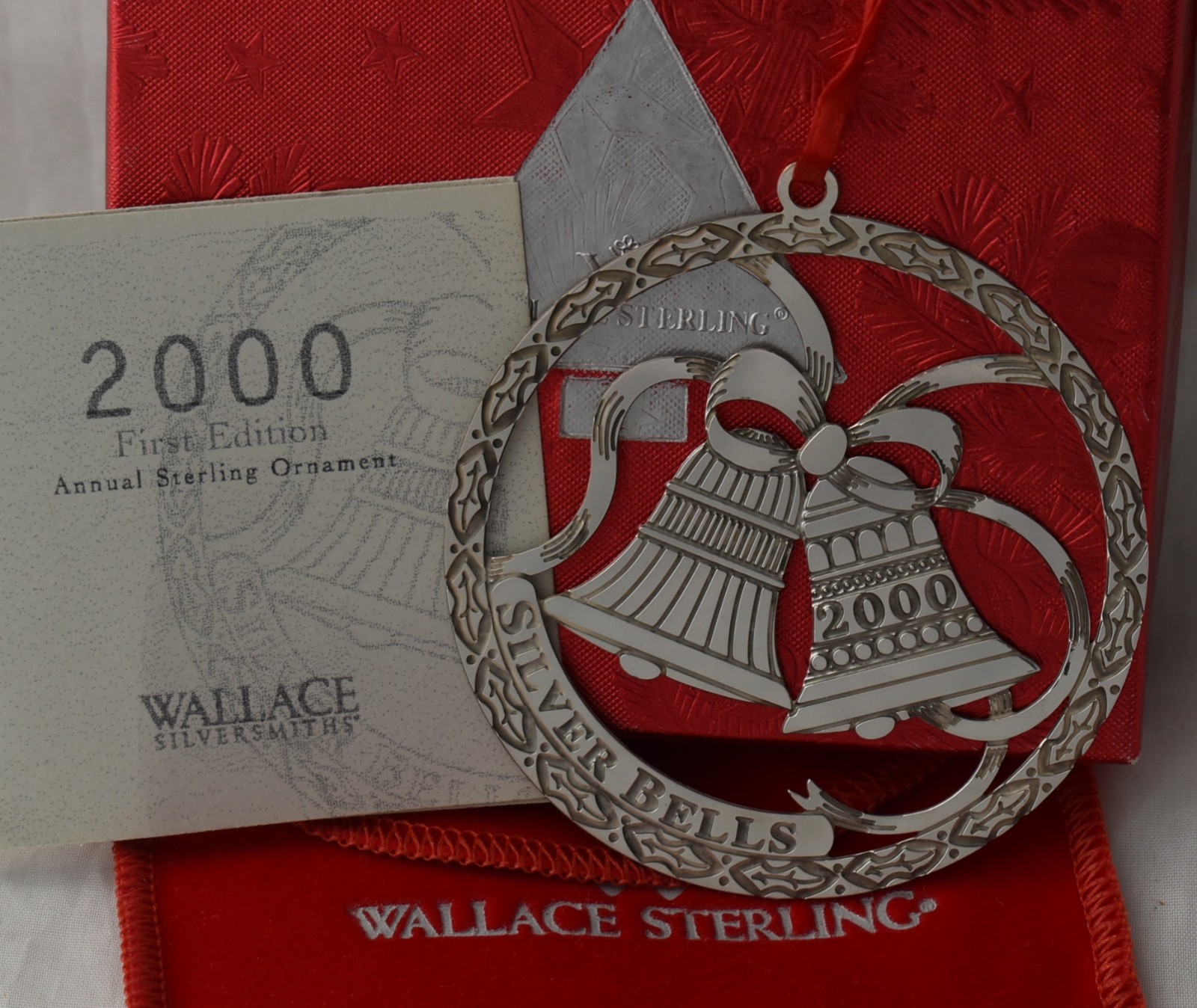 2000 WALLACE Sterling Silver Christmas ORNAMENT Silver BELL Song New Old Stock 2000 WALLACE Sterling Silver Christmas ORNAMENT Silver BELL Song New Old Stock