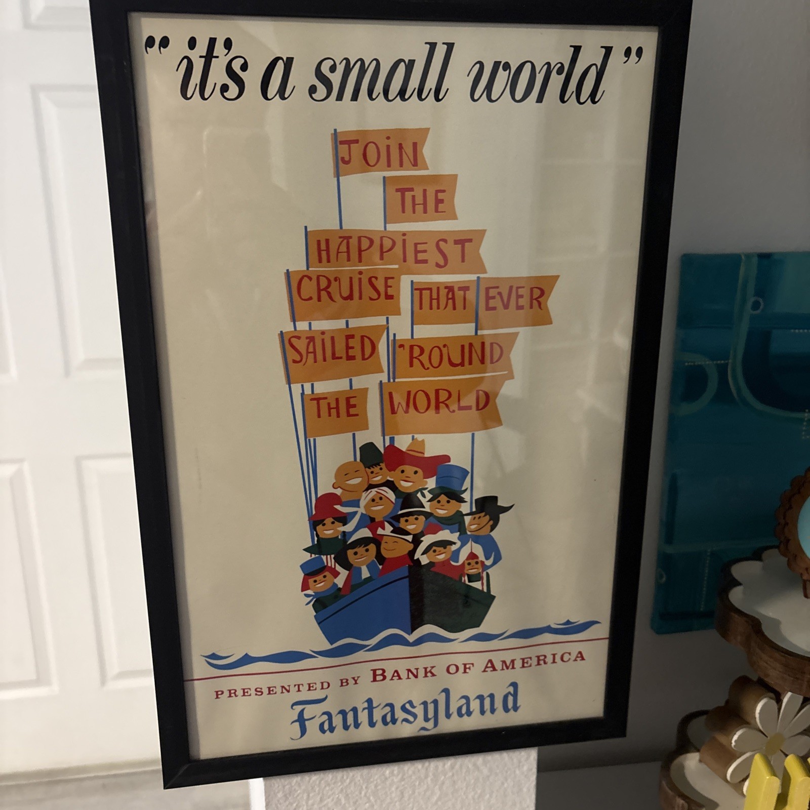 Disneyland Vintage 'It's a Small World' Promo Poster Fantasy Land, Framed 12x18 Disneyland Vintage 'It's a Small World' Promo Poster Fantasy Land, Framed 12x18