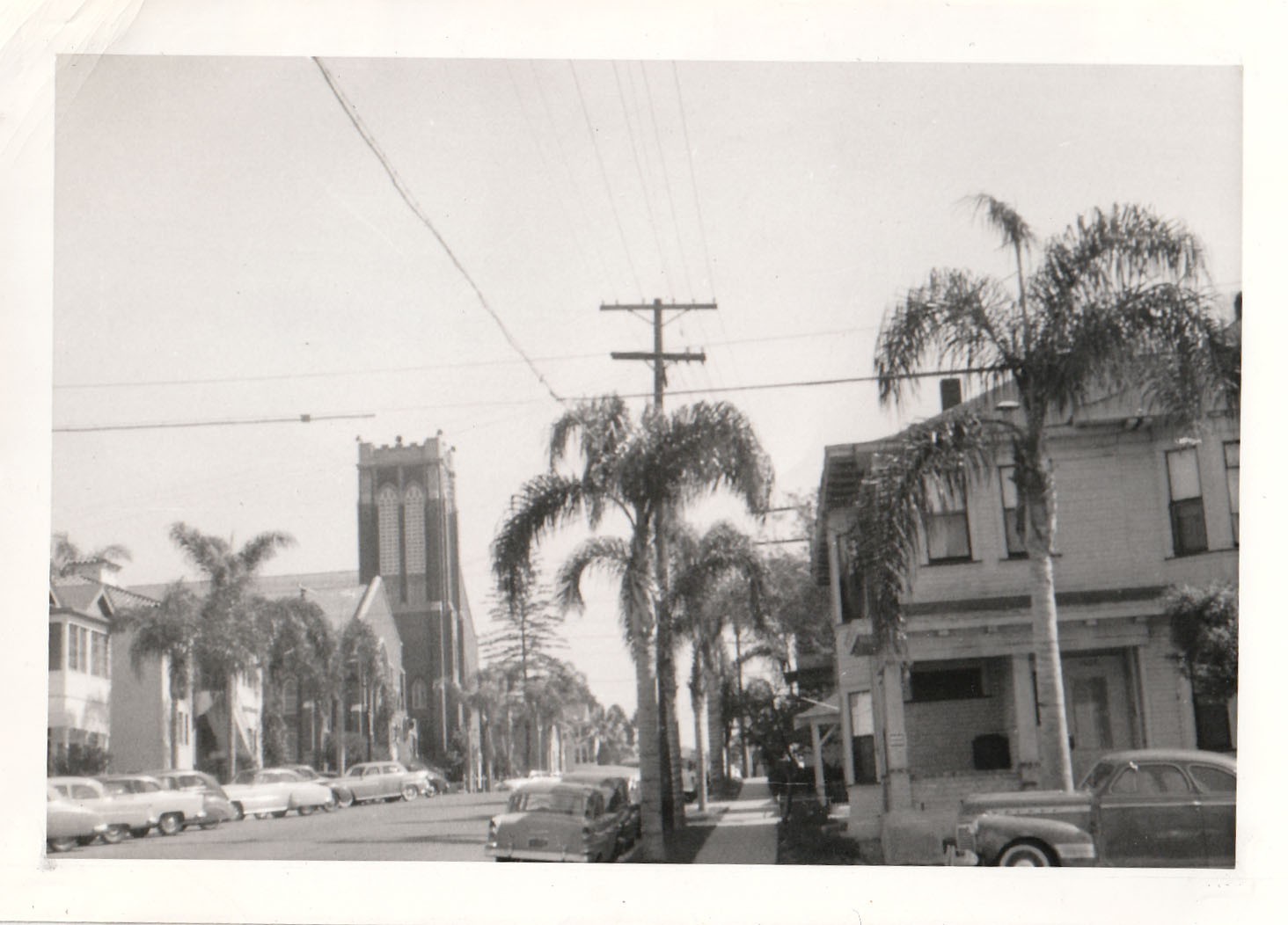 Vintage Photo 1955 San Diego Street View First Presbyterian Church Parish House