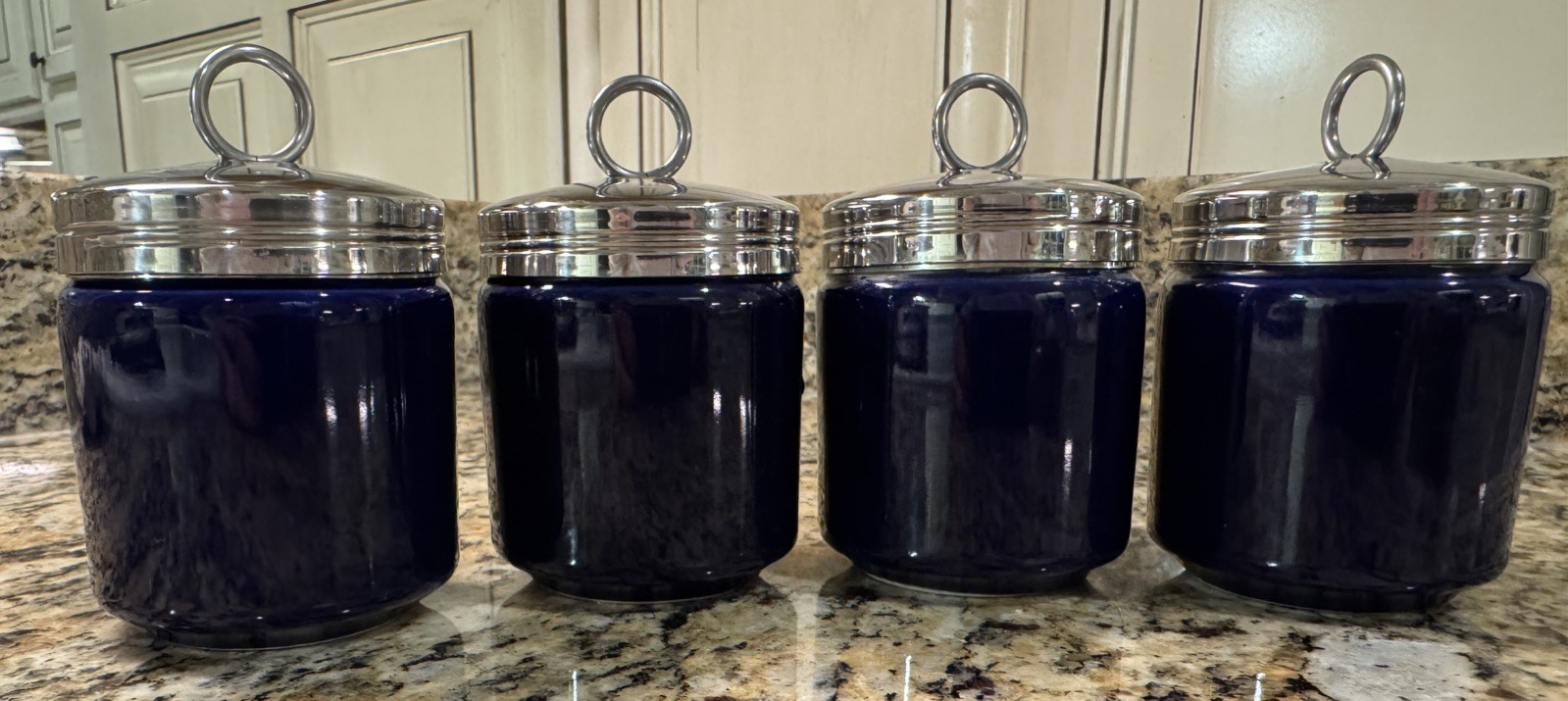 Williams Sonoma Cobalt Blue Egg Coddlers - Set of 4