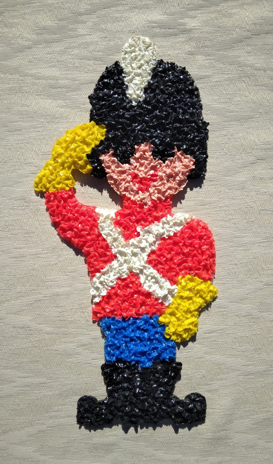 Vtg. 1970's Melted Plastic Popcorn Toy Soldier Christmas Wall Decor Kage Co Mint