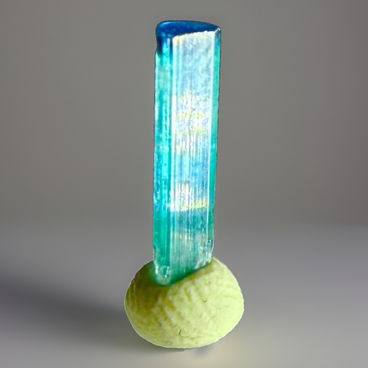 Rare Blue Cap Colorful Tourmaline Crystal Natural Raw Rough Specimen Cluster Gem