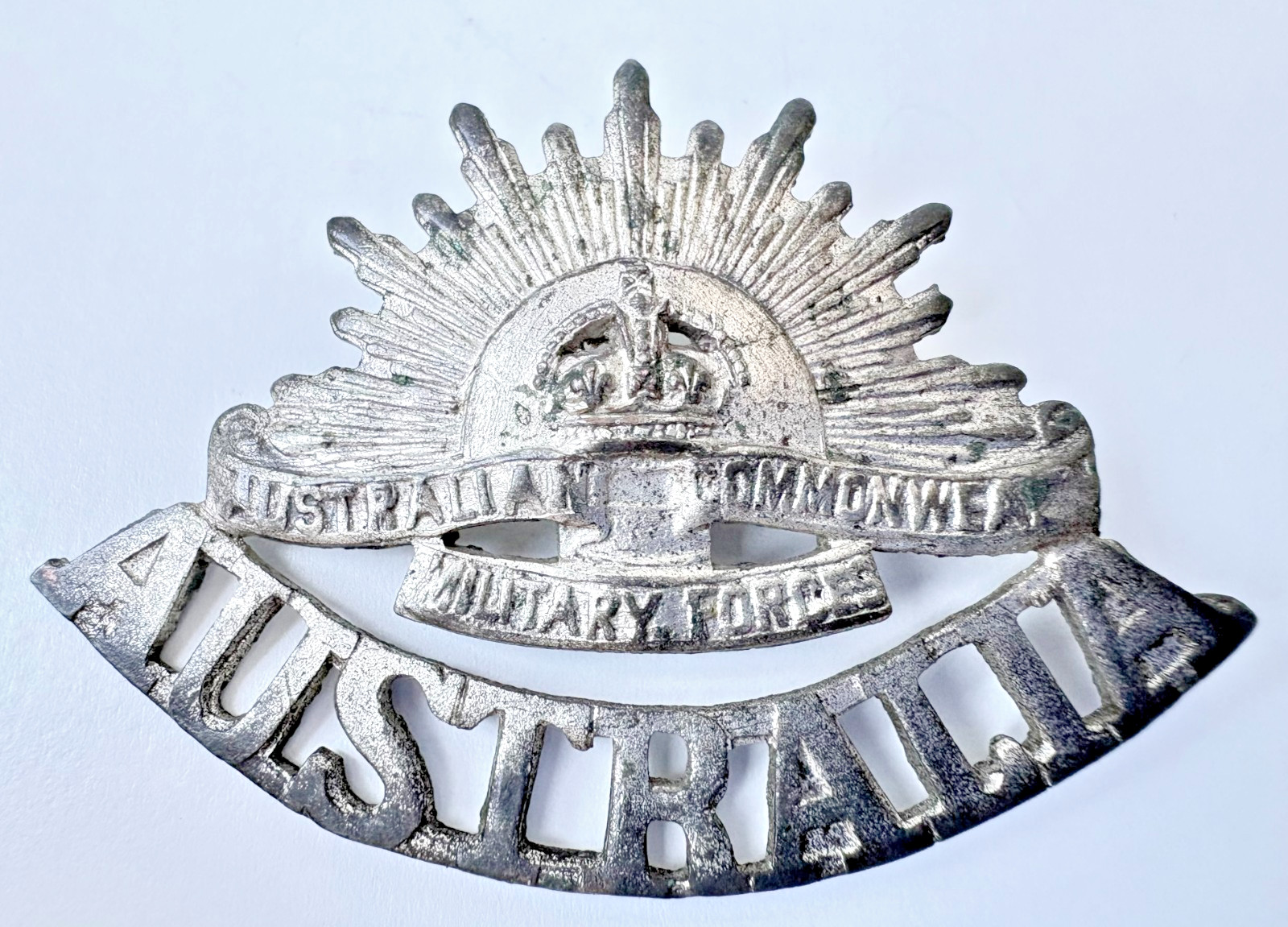 Antique Australian Rising Sun Sweetheart Brooch Two-Piece Construction