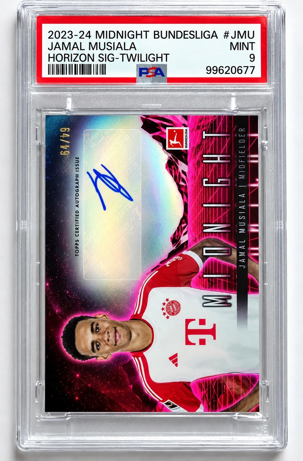 Jamal Musiala PSA 9 Auto 64/99 Bayern Munich Topps Midnight Bundesliga Twilight 