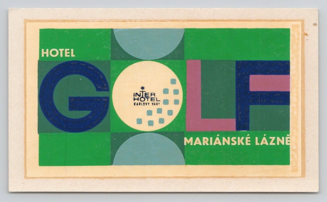 Hotel Golf Inter Hotel Marianske Lazne Czech Republic  Luggage Decal 2.25x4\