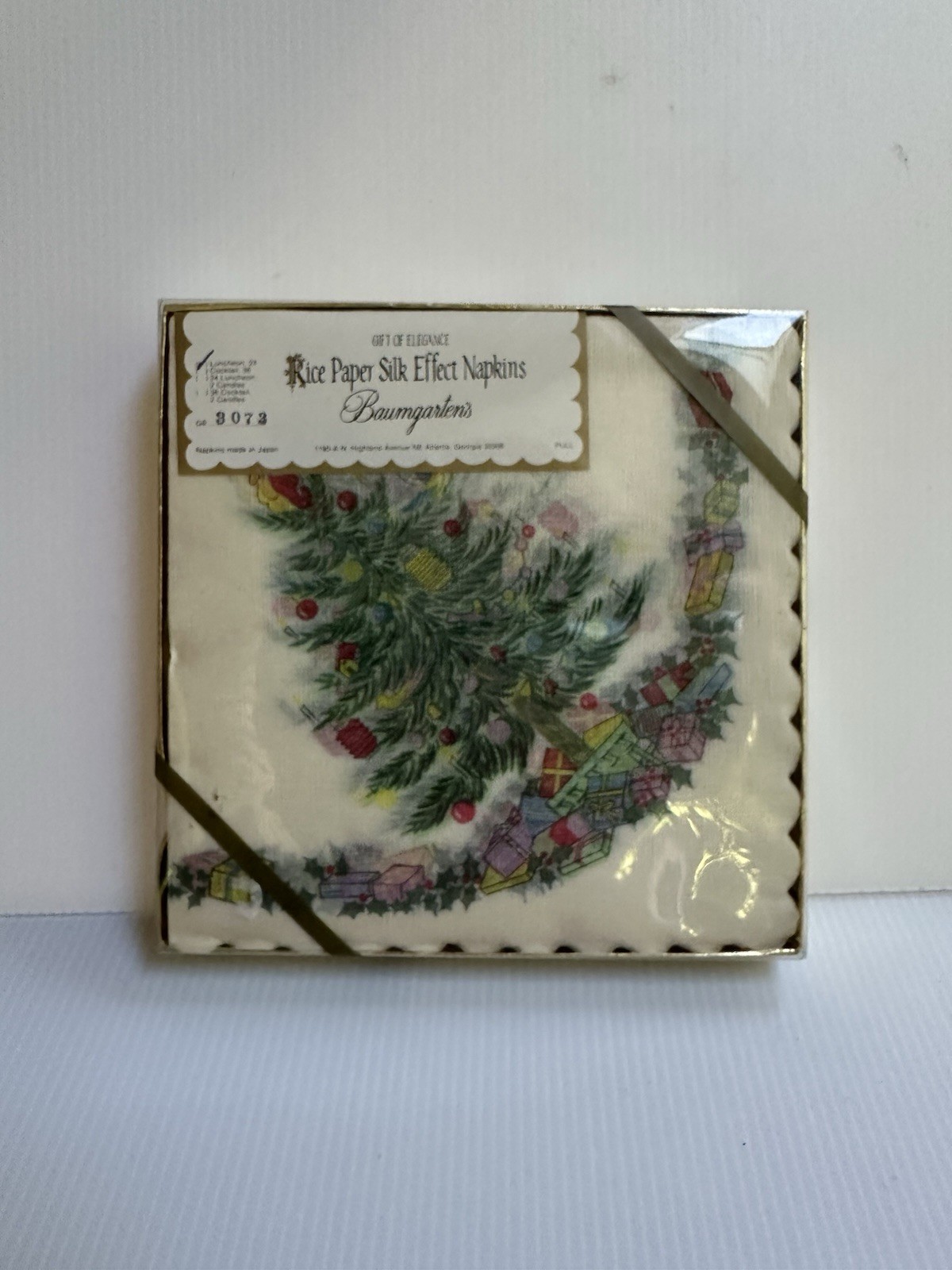 VTG BAUMGARTEN’S RICE PAPER SILK EFFECT LUNCHEON NAPKINS NEW BOX MADE IN JAPAN