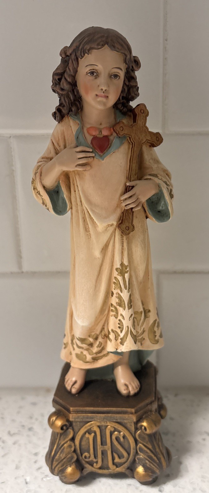 Vintage Santo Niño Sacred Heart Statue 7.5\