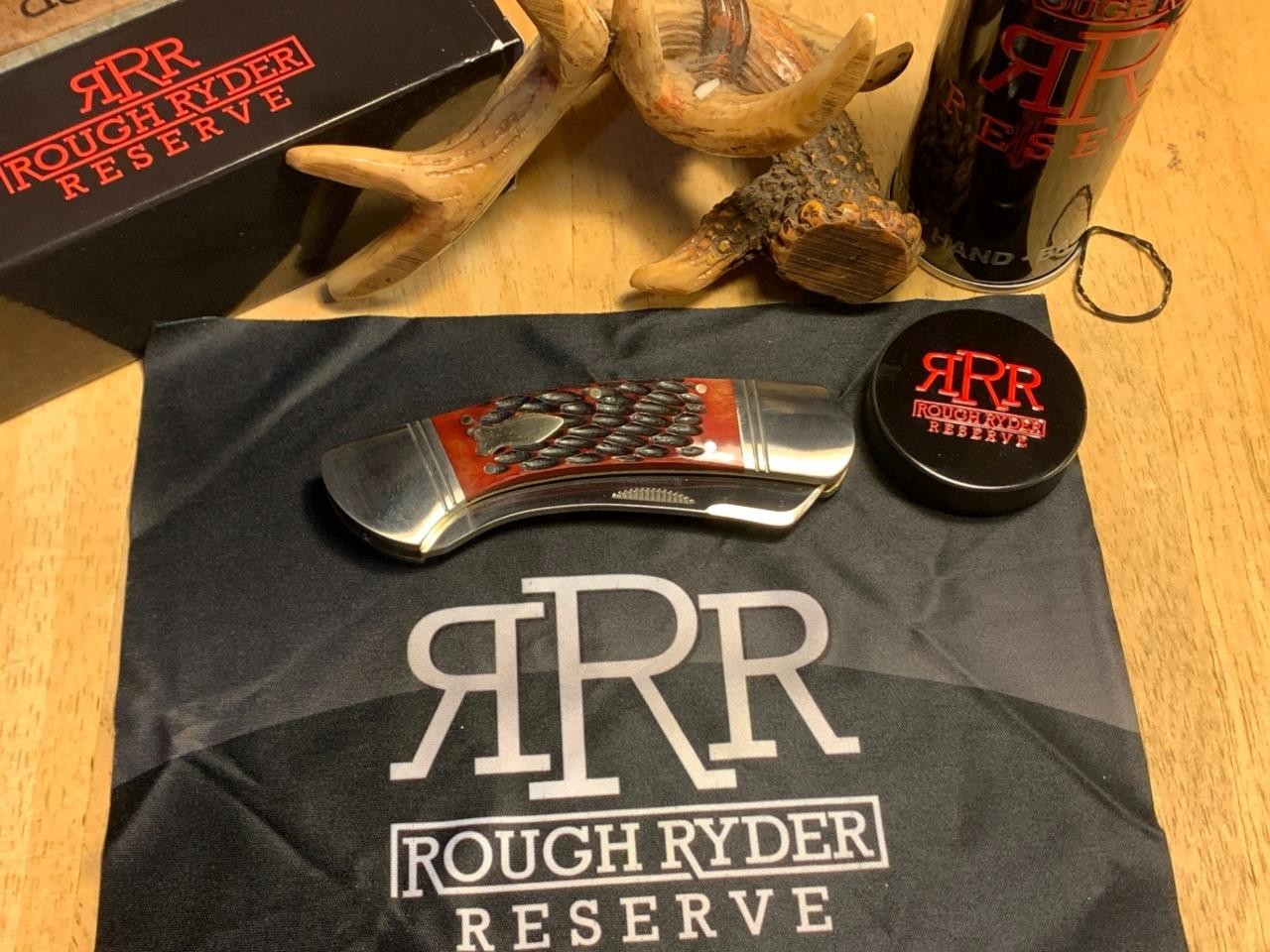 Rough Ryder Reserve Red Jigged Bone Folder 4 1/4