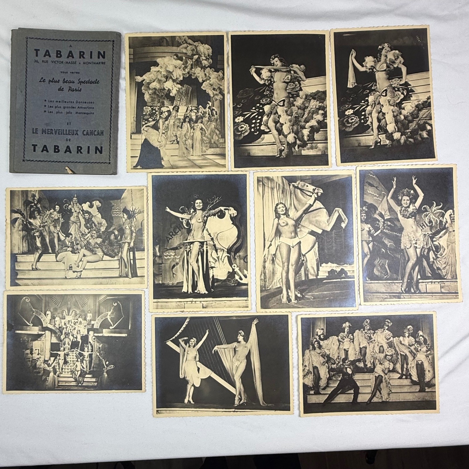 Vintage Bal Tabarin Paris Cabaret 5x7 Photo Lot French Cancan 10 Prints Folder Vintage Bal Tabarin Paris Cabaret 5x7 Photo Lot French Cancan 10 Prints Folder