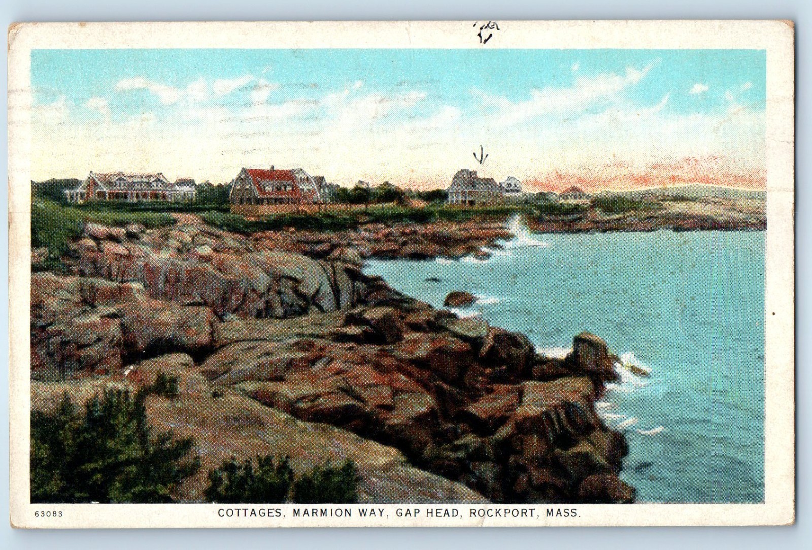 1931 Rockport Massachusetts MA Vintage Postcard Cottages Marmion Way Gap Head