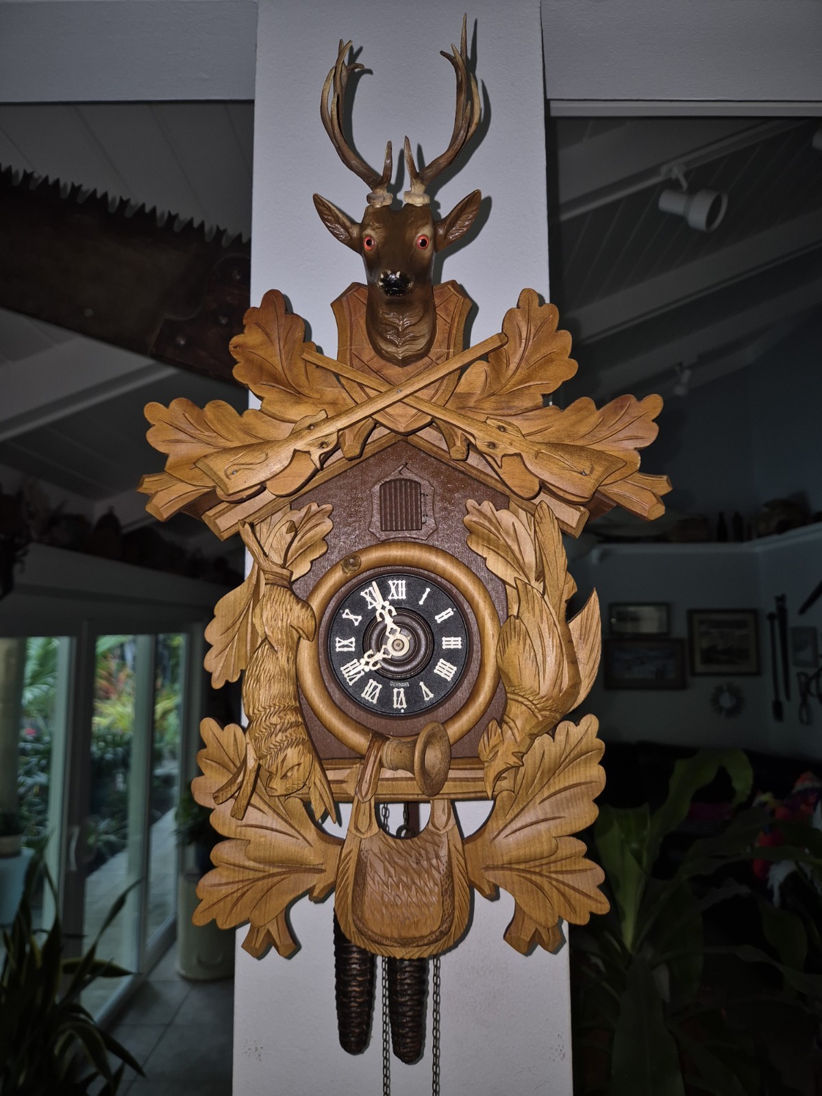 Awesome E Schmeckenbecher Full Hunter Style Cuckoo Clock Refurbished And Working Awesome E Schmeckenbecher Full Hunter Style Cuckoo Clock Refurbished And Working