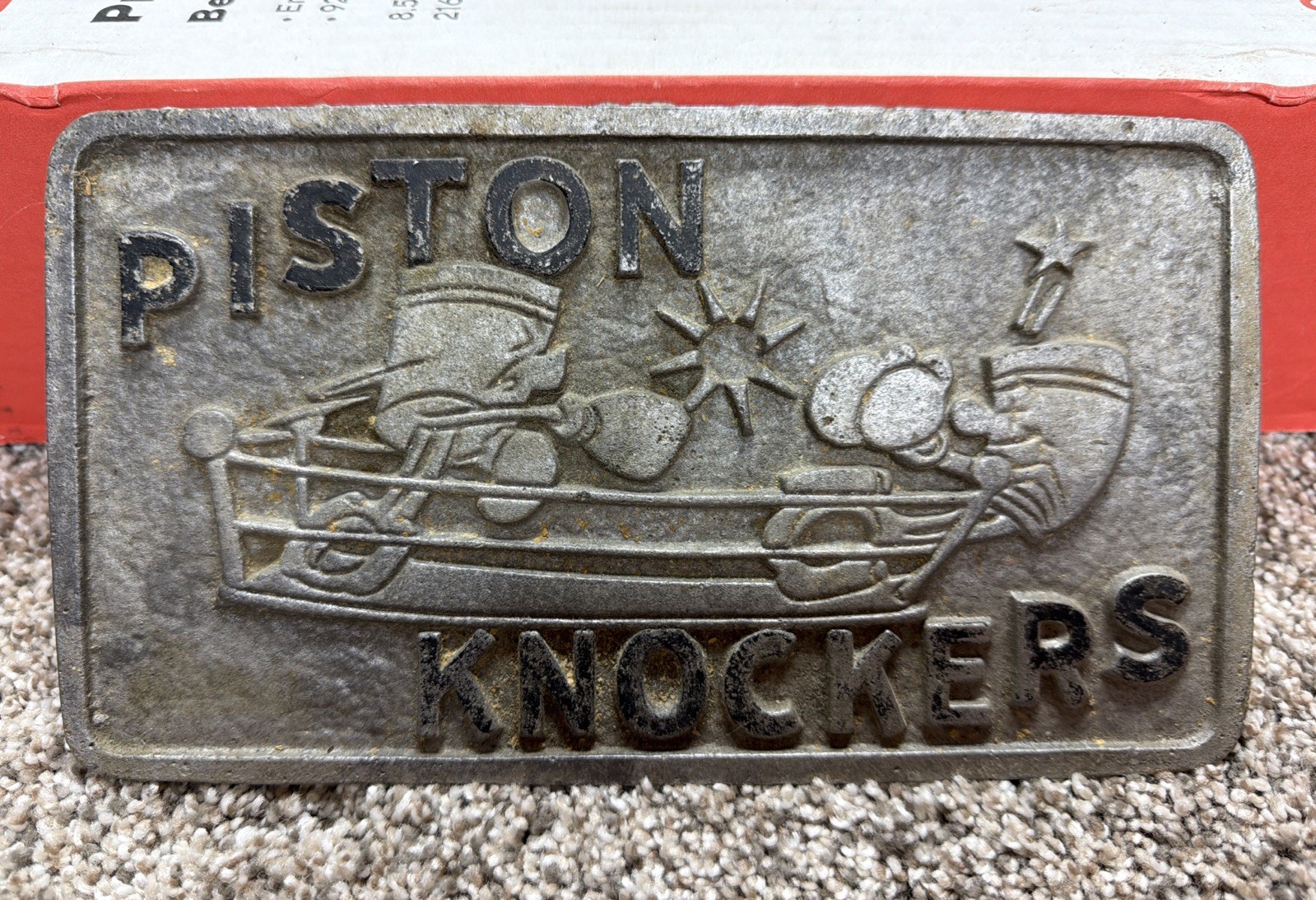 Vintage Auto Car Club Member Plaque Piston Knockers Sign Hot Rod Barn Find Vintage Auto Car Club Member Plaque Piston Knockers Sign Hot Rod Barn Find