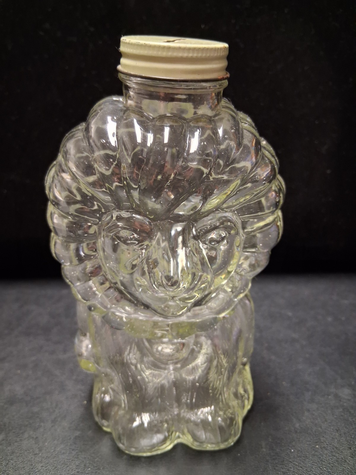 Rare Vintage Vandor Glass Sitting Lion Money Coin Bank 1974 Slot Screw Lid
