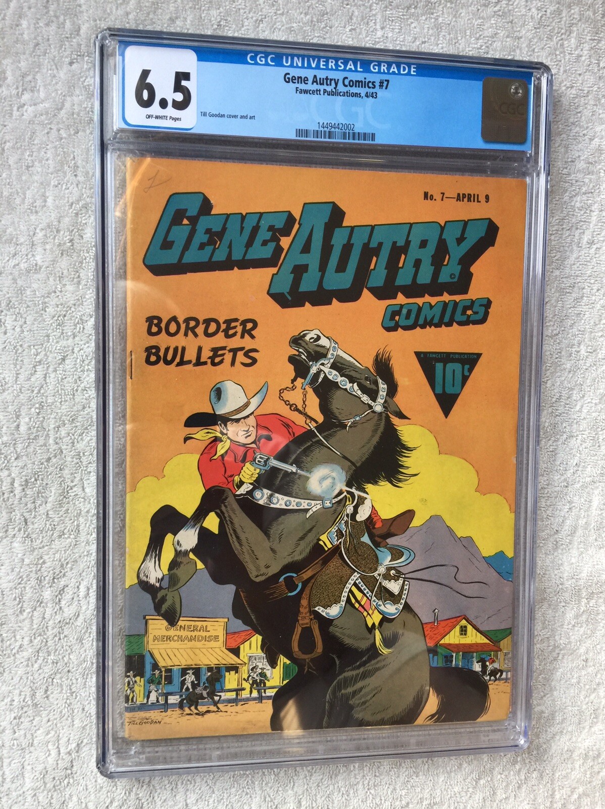 Gene Autry No. 7 April 1943 Fawcett Golden Age CGC 6.5 Plus a Free Reader Copy.