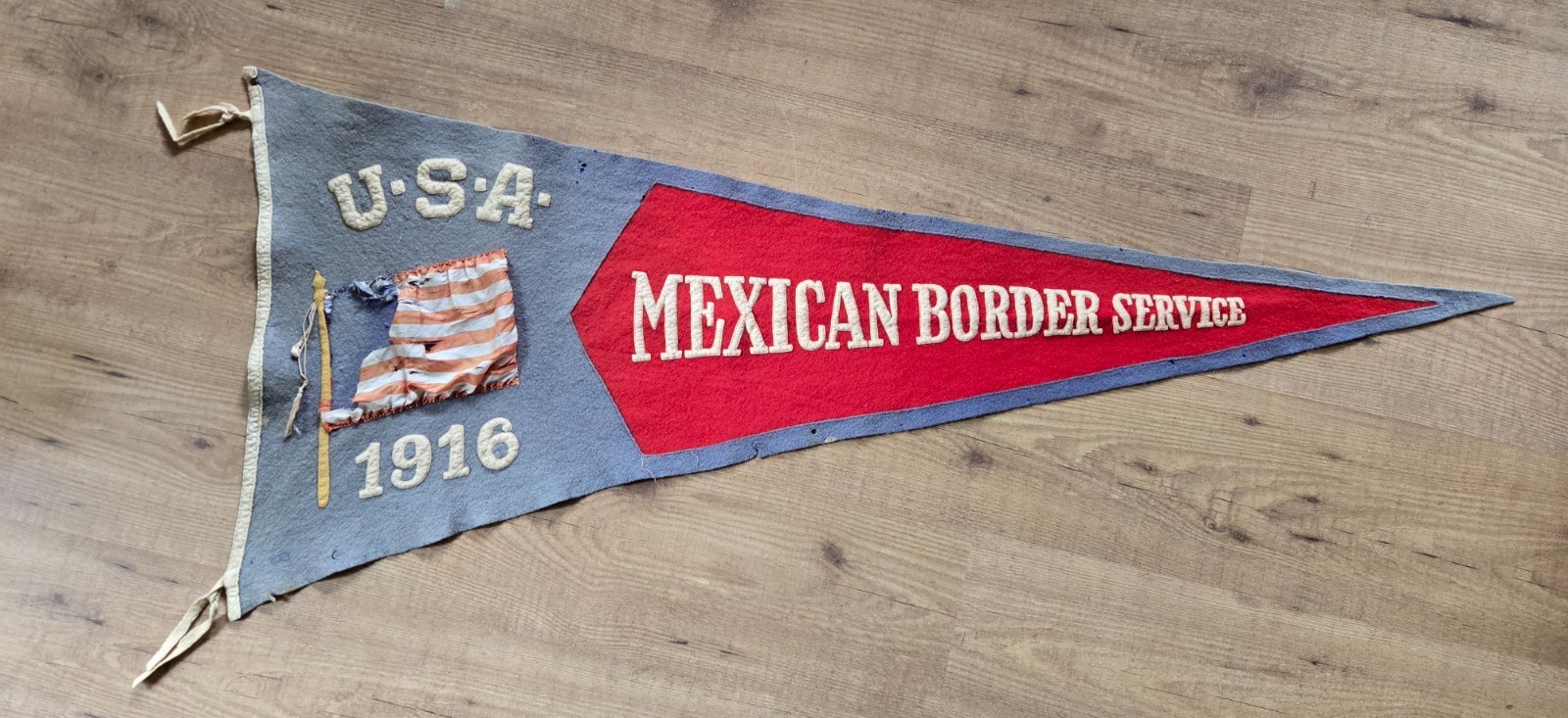 Antique 1916 U.S. Military Mexican Border Service Original Felt Pennant