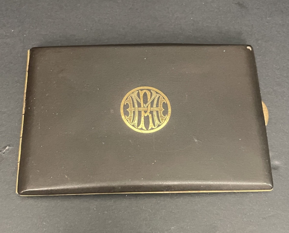 Vintage Japanese K24 Gold Damascene Cigarette Case Figural Design Signed