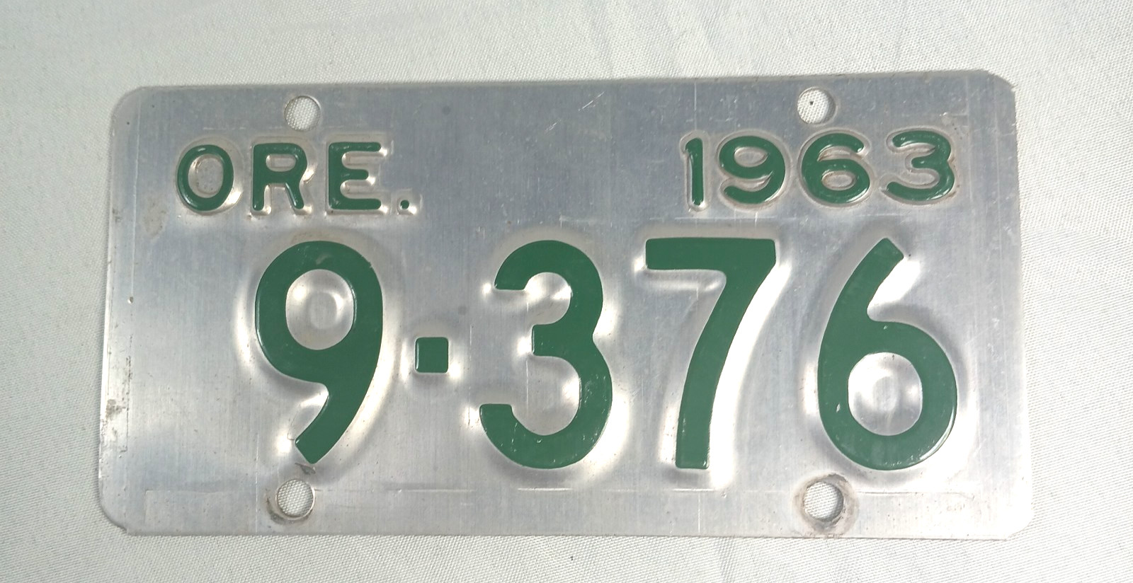 Vtg. 1963 Oregon Motorcycle License Plate