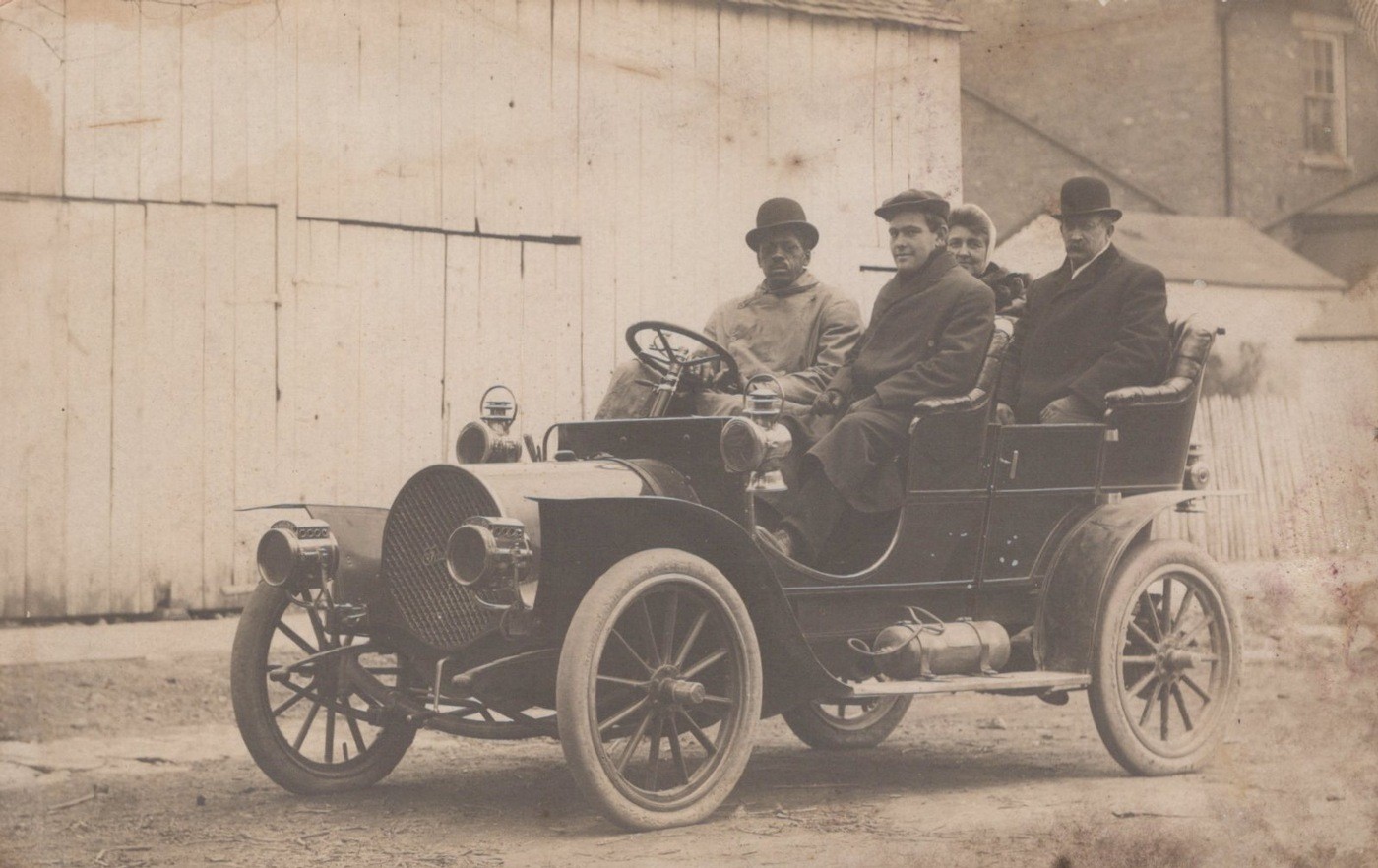 Franklin Brass Era Touring Car 4 People Barn RPPC c1907 - RPPC Photo Postcard