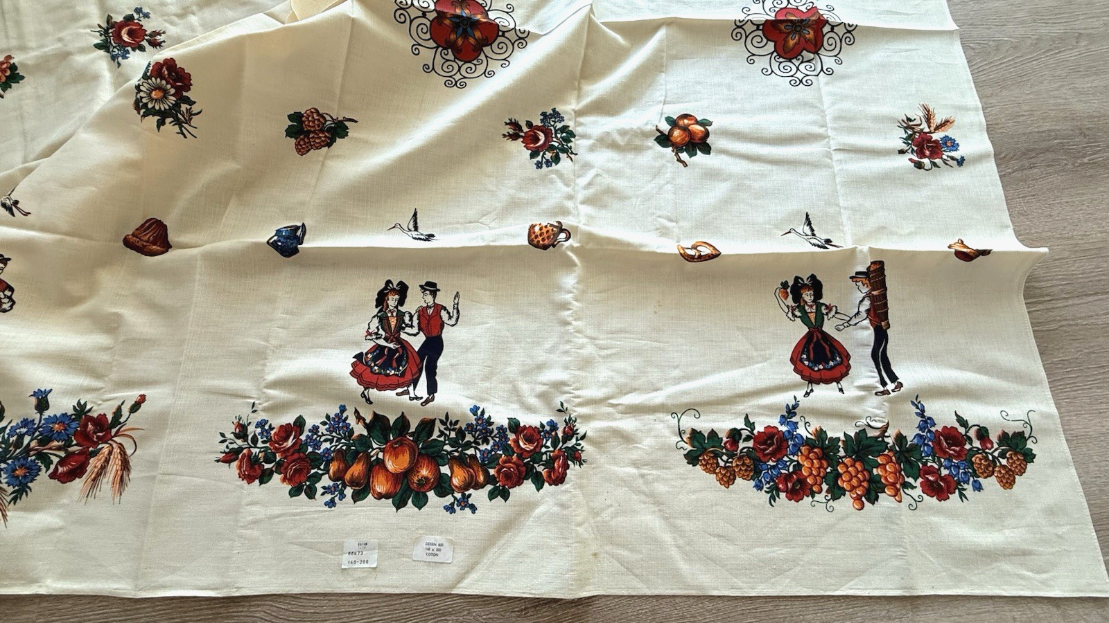 Vintage French Tablecloth Alsace NEW OLD STOCK 78'' X 60'' 100 % COTTON Vintage French Tablecloth Alsace NEW OLD STOCK 78'' X 60'' 100 % COTTON