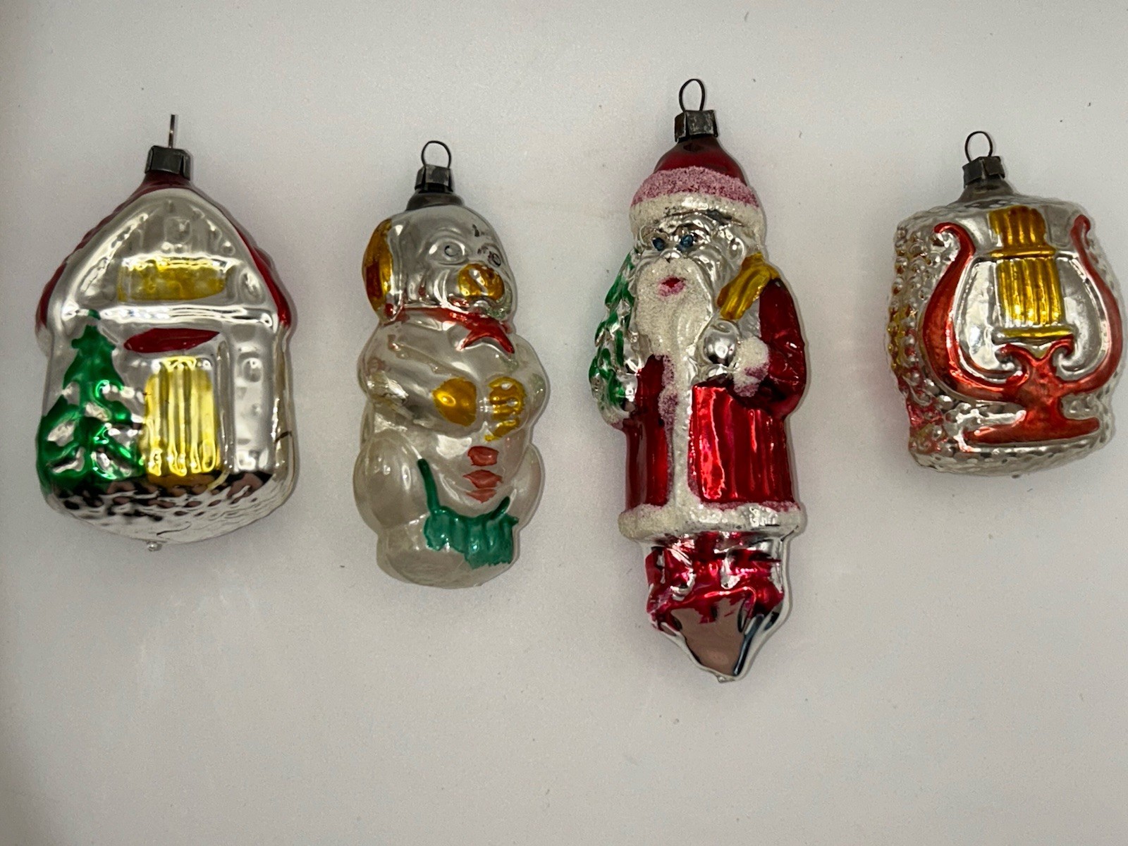 Lot Of 4 Vintage Antique Glass Christmas Ornaments Figural West Germany Lot Of 4 Vintage Antique Glass Christmas Ornaments Figural West Germany