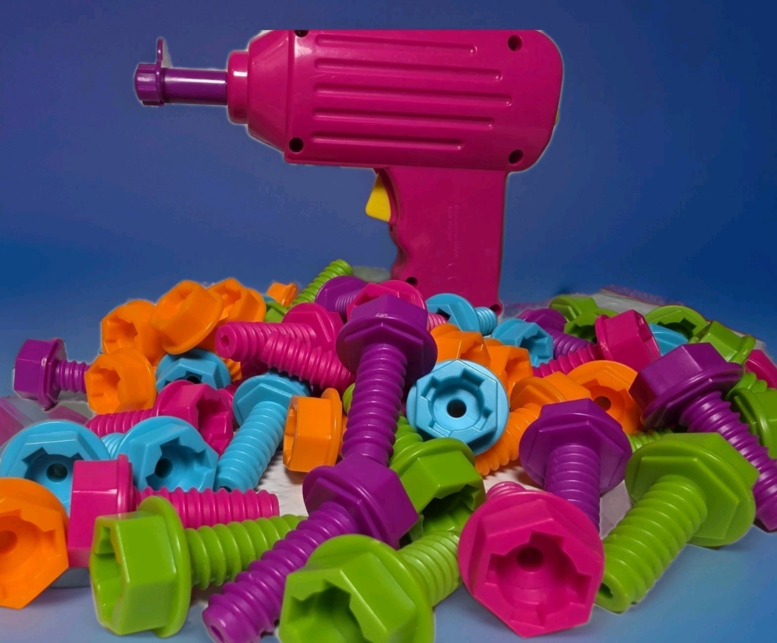 Educational Insights Drill & 60 Bolt-It Bucket Replacement Bolts No Bucket