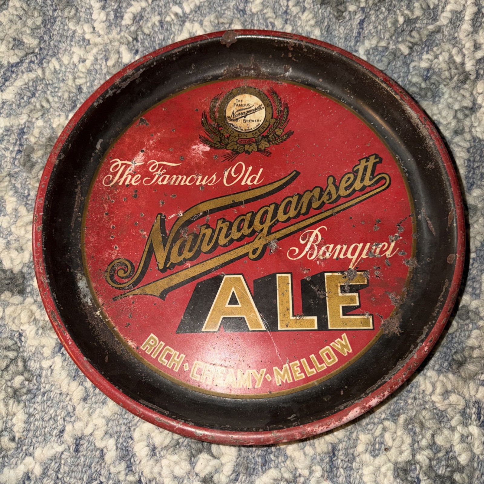 Vintage Metal Narragansett Ale Beer Tray Vintage Metal Narragansett Ale Beer Tray