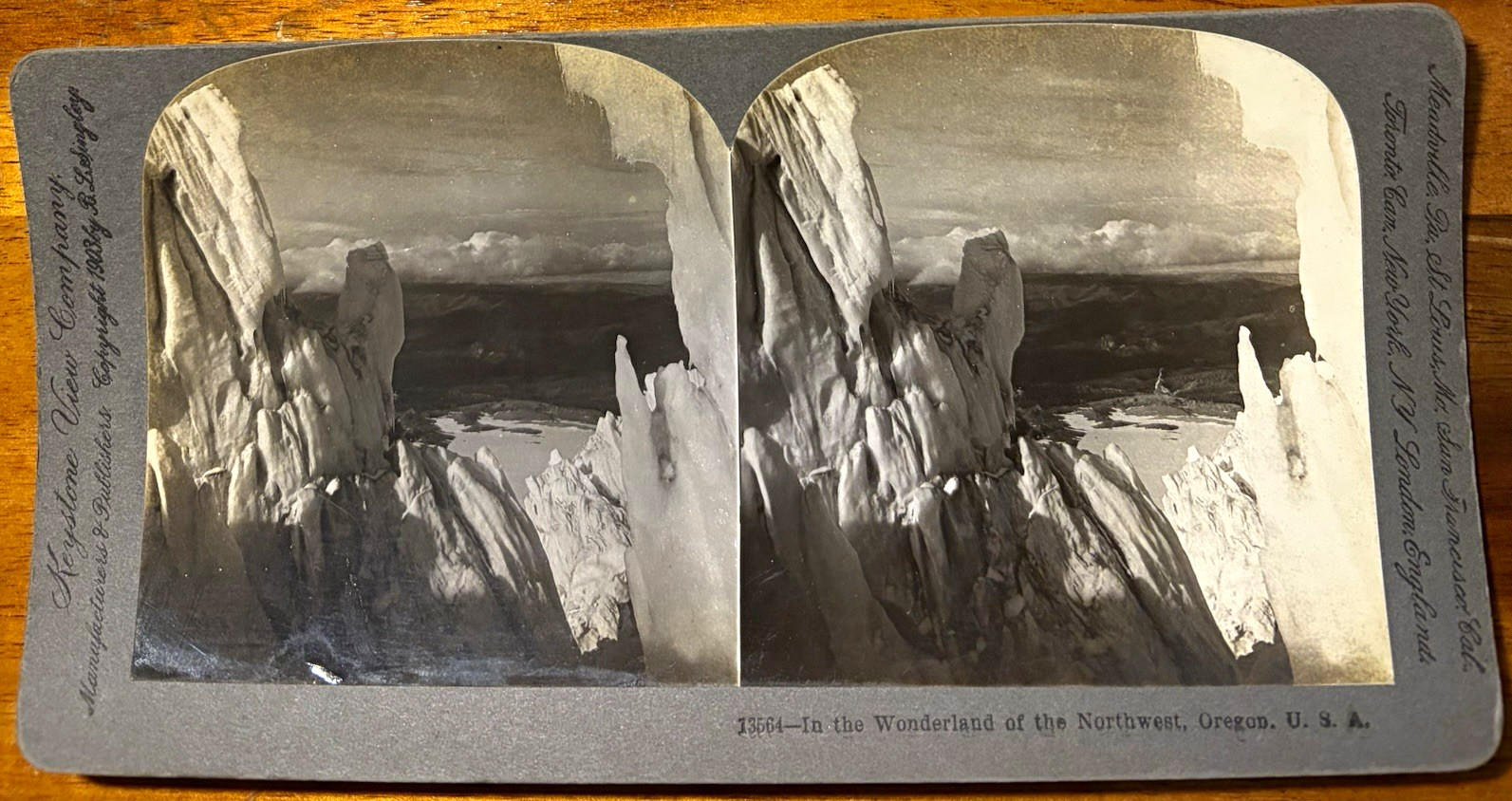 Antique Keystone Stereoview 1903 Oregon Glacier Ice Formations Northwest