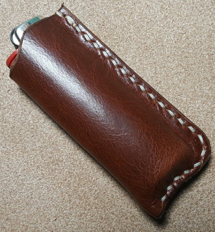 Leather Bic Lighter Holder Sheath Case,Light Brown, Saddle stitched Leather Bic Lighter Holder Sheath Case,Light Brown, Saddle stitched