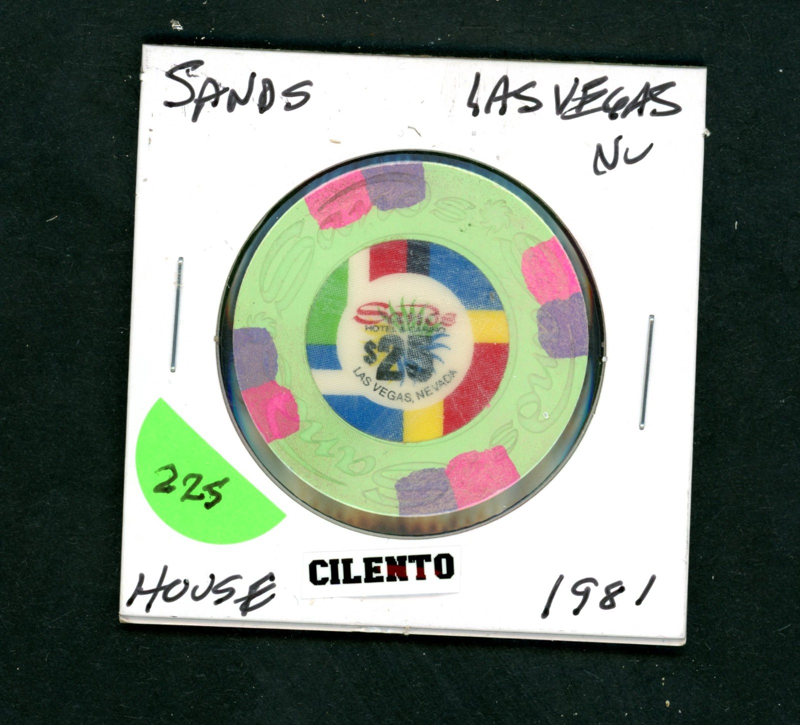 Clean $25 Sands Hotel Las Vegas, Nevada Casino Chip
