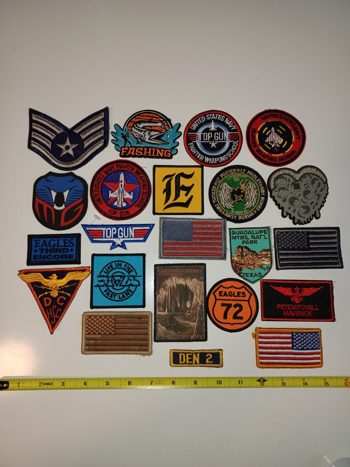 Mixed Lot 23ct Military ,USA American Flag Patches & Iron On , 5.11 , Top Gun Mixed Lot 23ct Military ,USA American Flag Patches & Iron On , 5.11 , Top Gun