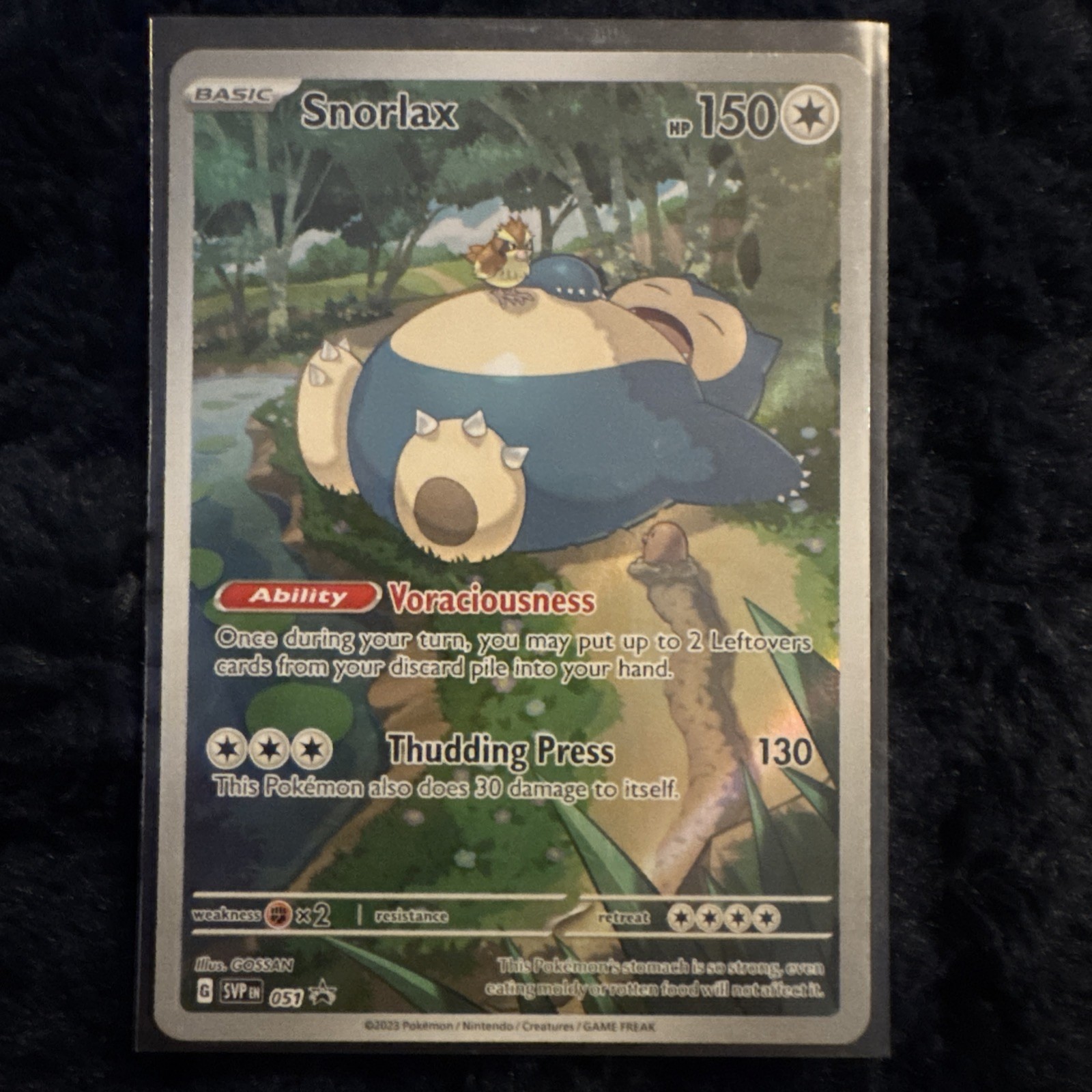 Pokemon 151 Snorlax SVP 051 Black Star ETB Promo Full Art Holo NM