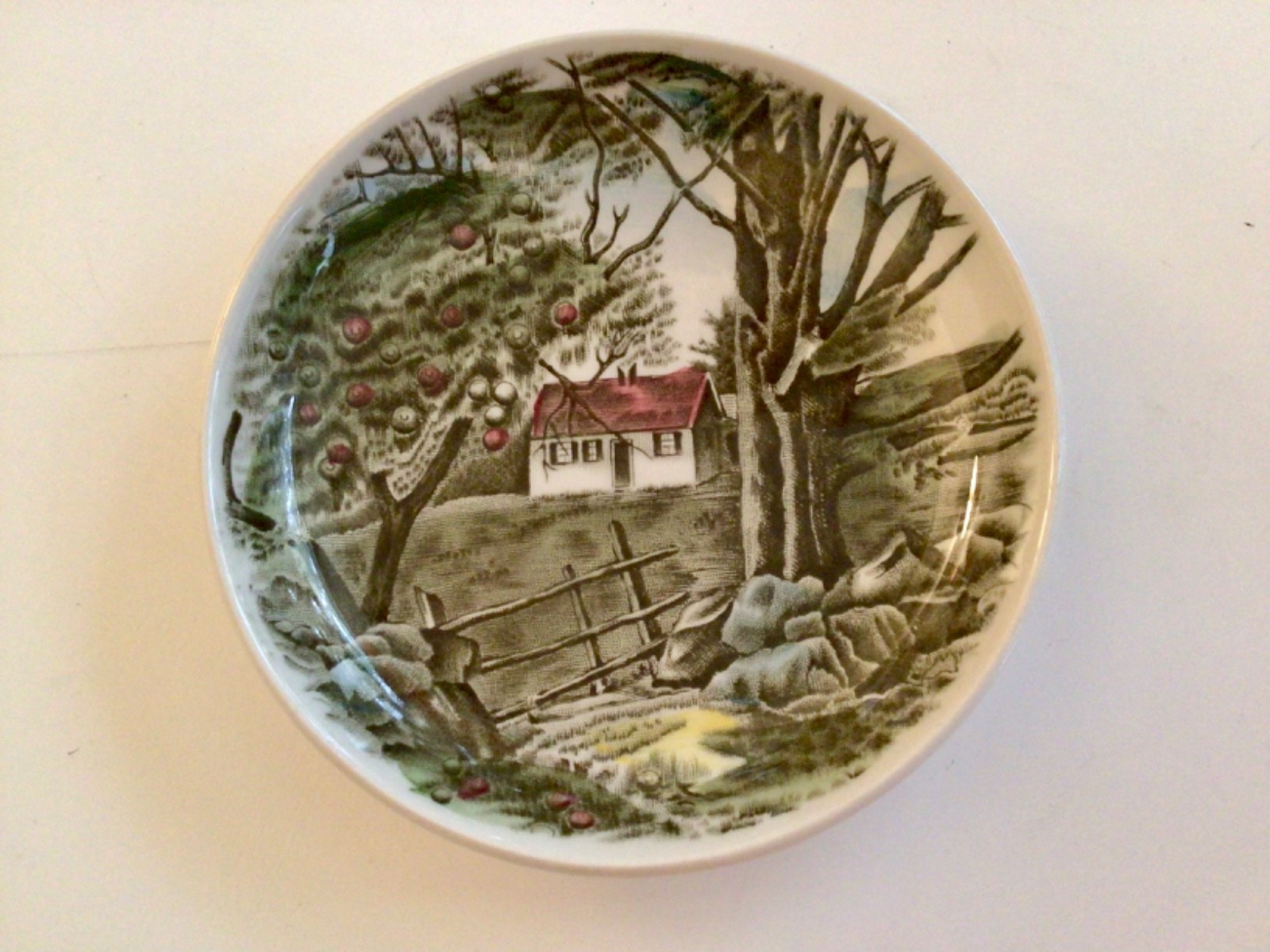 Vtg Johnson Brothers Friendly Village Ironstone Butter Pat Dish England 4 1/8”