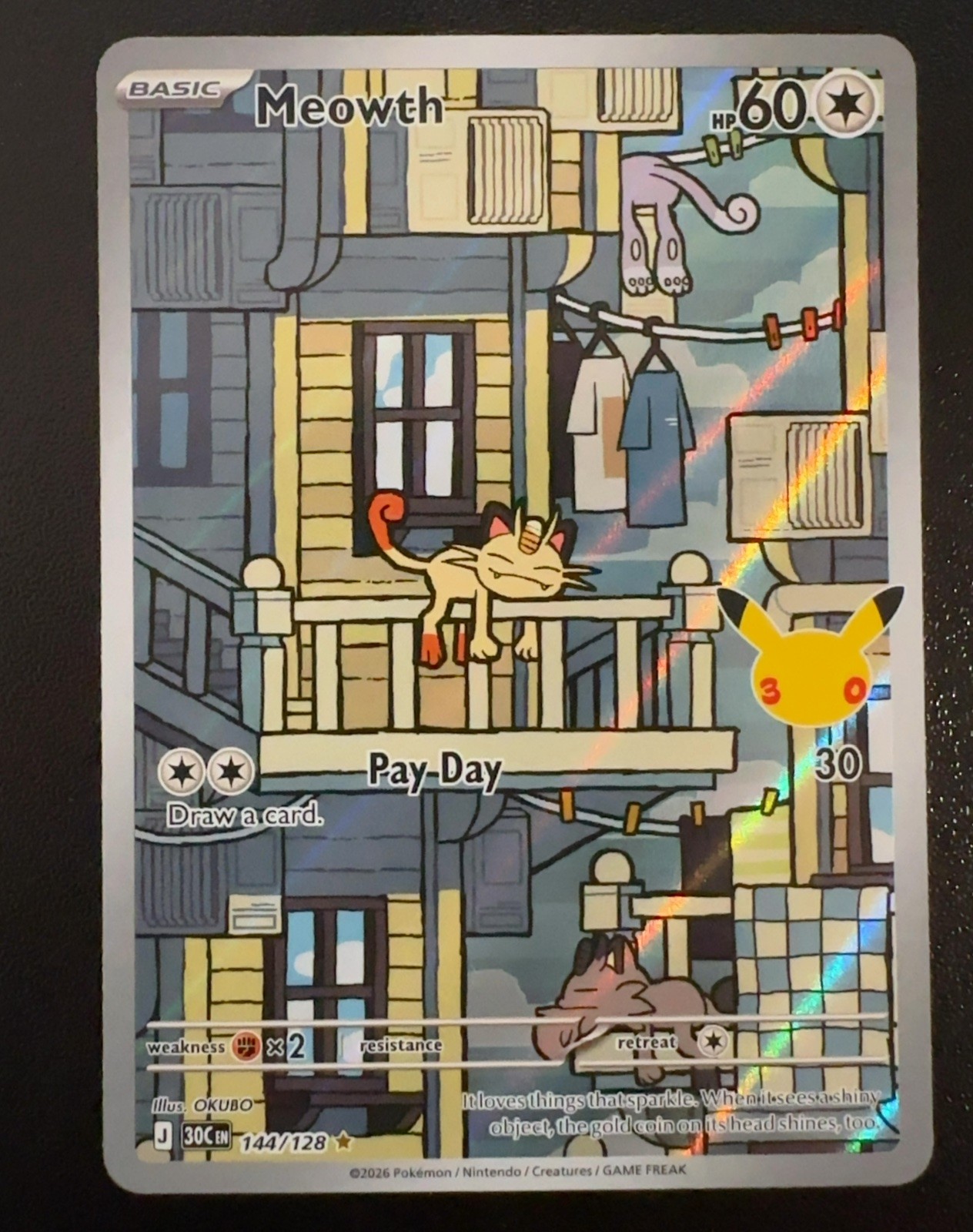 Meowth Holofoil [30C - 144/128]