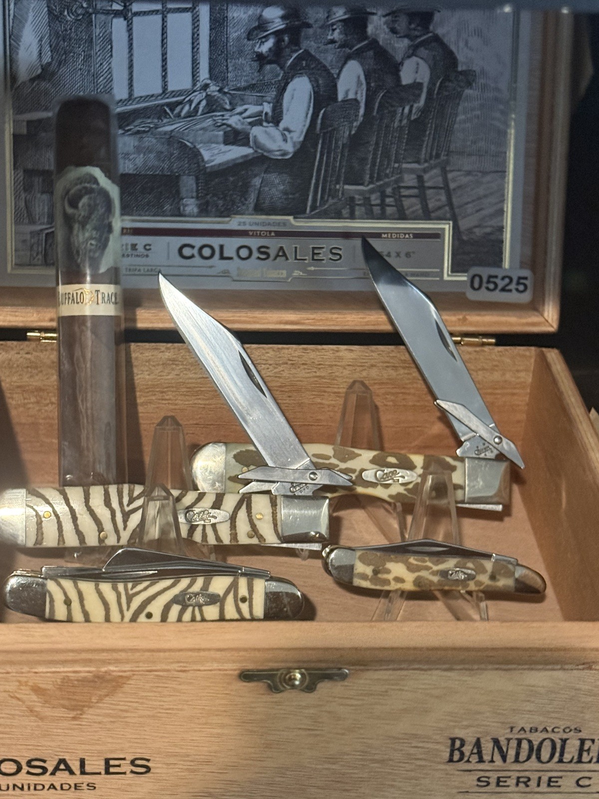 RARE CASE XX Zebra and Leopard Bone Full Size Cheetah COMBO Stockman Peanut RARE CASE XX Zebra and Leopard Bone Full Size Cheetah COMBO Stockman Peanut