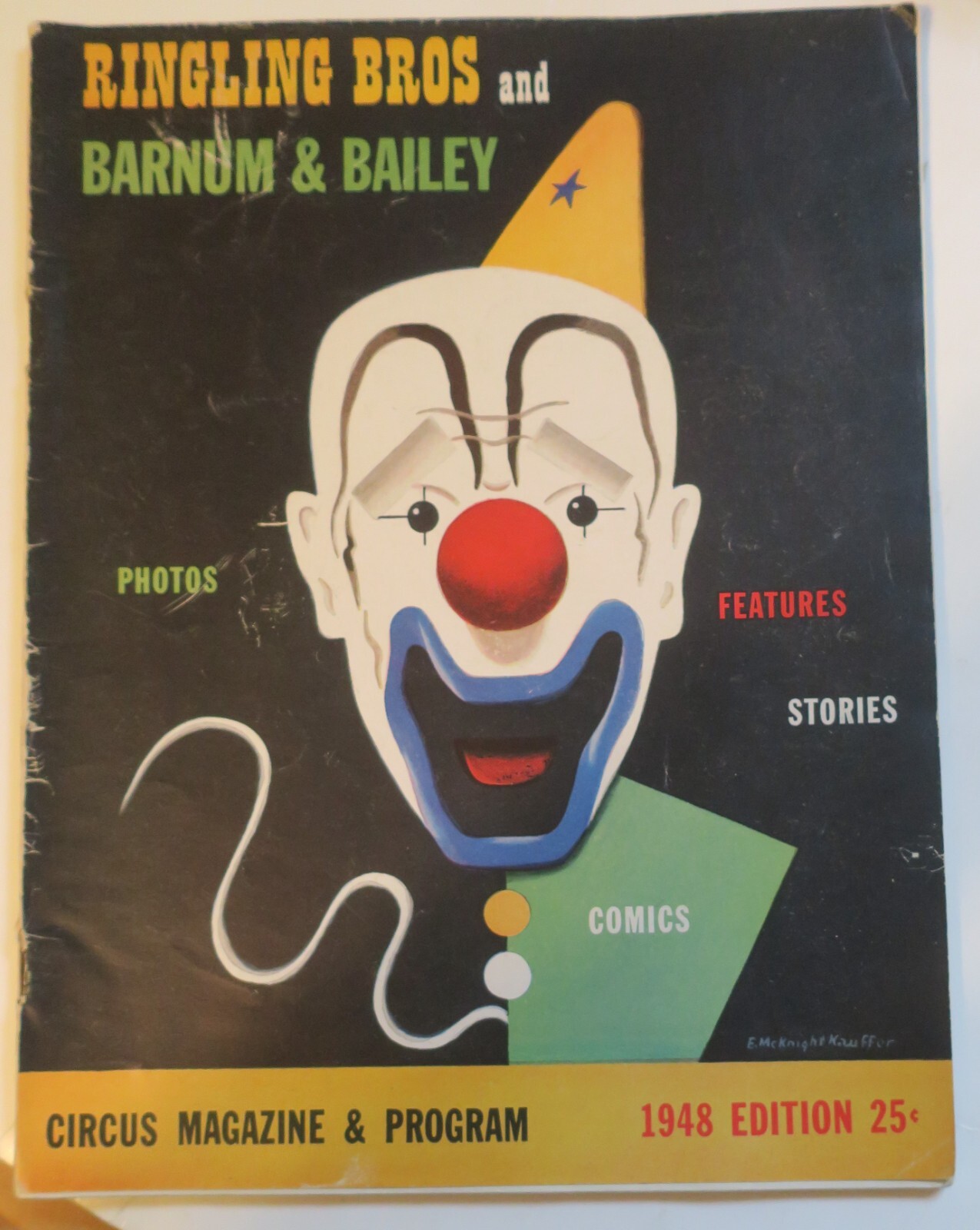 Circus Magazine 1948 Ringling Bros Barnum Bailey Magazine & Program,color illust