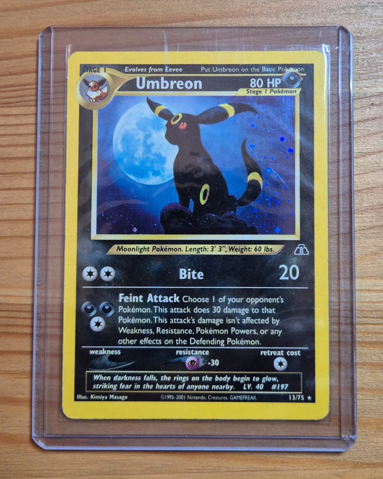 Nintendo Umbreon 13/75 Neo Discovery Unlimited Rare 2001 EN Pokémon TCG Holo Nintendo Umbreon 13/75 Neo Discovery Unlimited Rare 2001 EN Pokémon TCG Holo