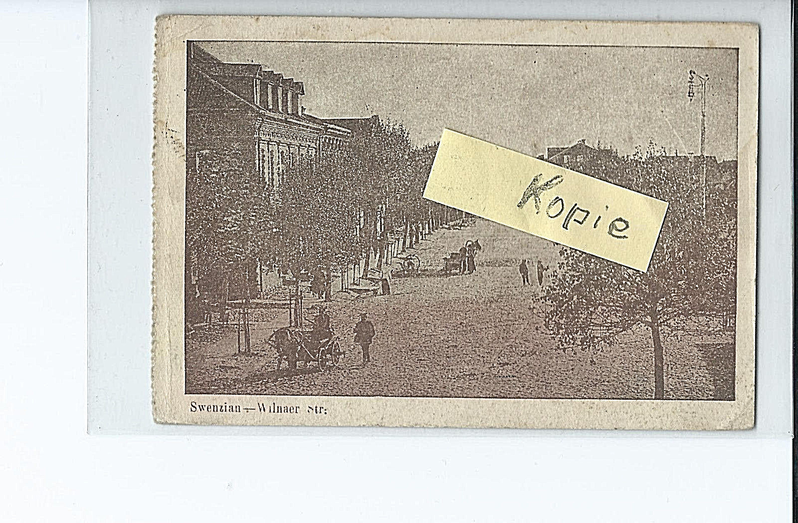 Postcard Swenzian Lithuania Švenčionys field post 1918-Vilnaer Str. - 17. Landwehr Div