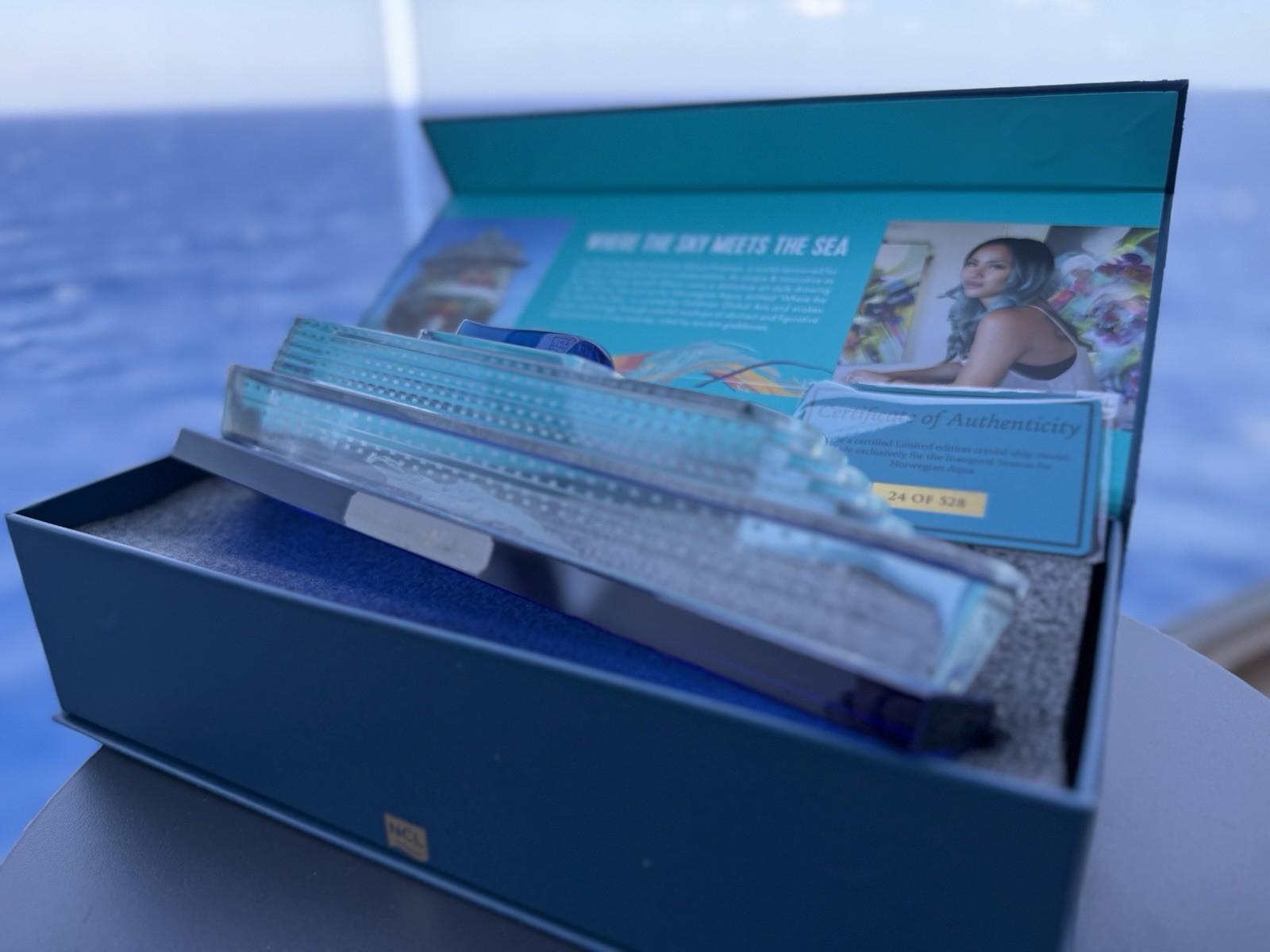 * GLASS* NEW NCL NORWEGIAN AQUA Cruise Ship Model LIMITED EDITION - # 24/528