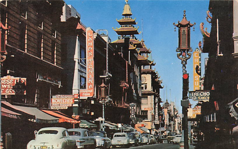 Postcard CA: Grant Avenue, San Francisco Chinatown, San Francisco 1950\'s Postcard CA: Grant Avenue, San Francisco Chinatown, San Francisco 1950\'s