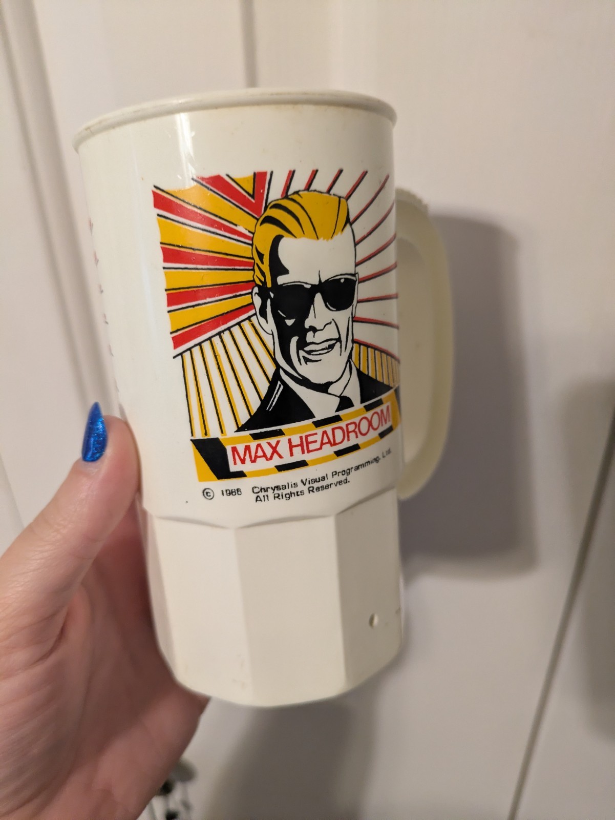 Vintage 80s Max Headroom Cup Plastic Mug Vintage 80s Max Headroom Cup Plastic Mug