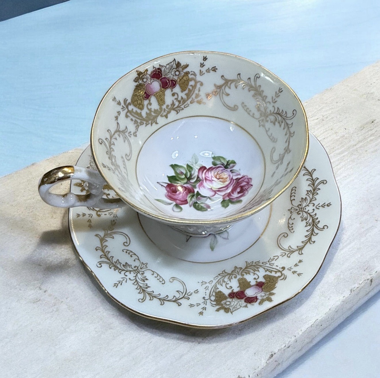 Vintage Tea Cup and Saucer Del Mar Japan Hand Painted 24K Gold PRISTINE Vintage Tea Cup and Saucer Del Mar Japan Hand Painted 24K Gold PRISTINE