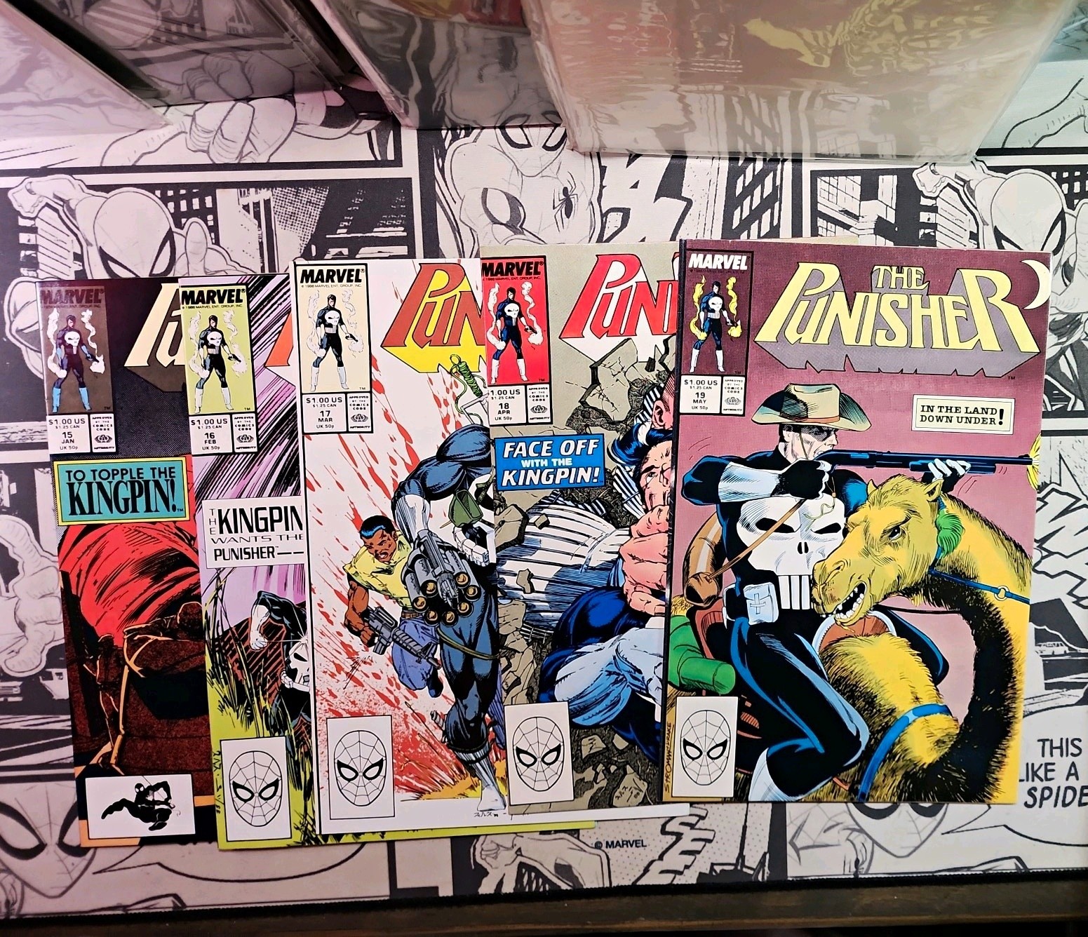 The Punisher 5 book lot #15,16,17,18,19 ~ Marvel Comics 1989 ~ NM 