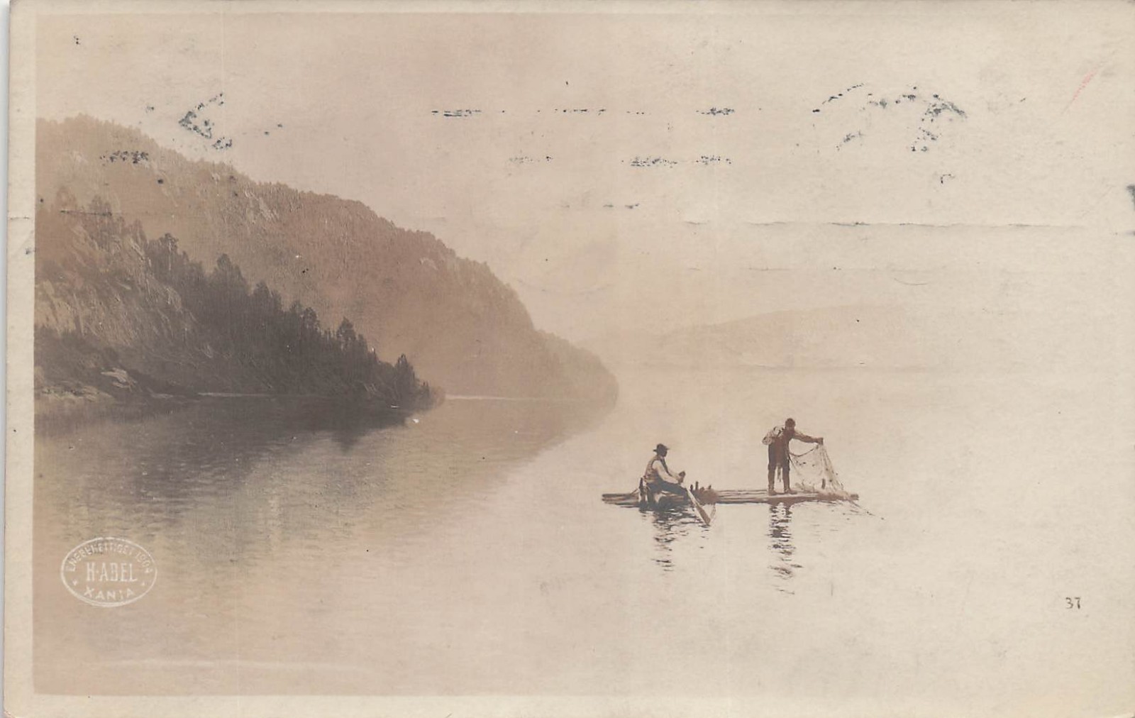 RPPC Bergen Norway Fisherman Primitive Fishing Early 1900s Photo Postcard 13A