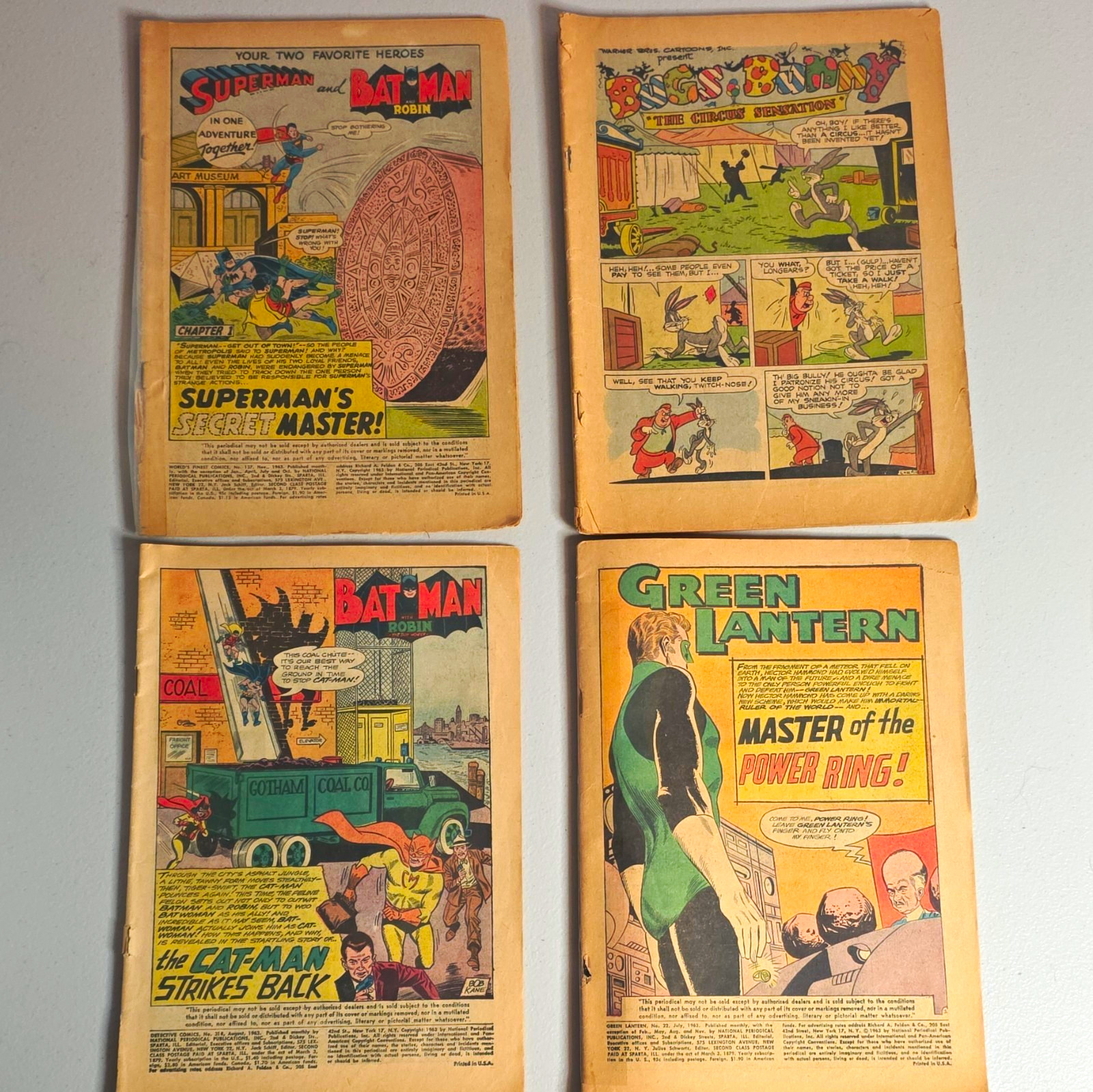 4 Vintage Silver Age Comic Lot Coverless Batman Green Lantern Superman Reader 4 Vintage Silver Age Comic Lot Coverless Batman Green Lantern Superman Reader